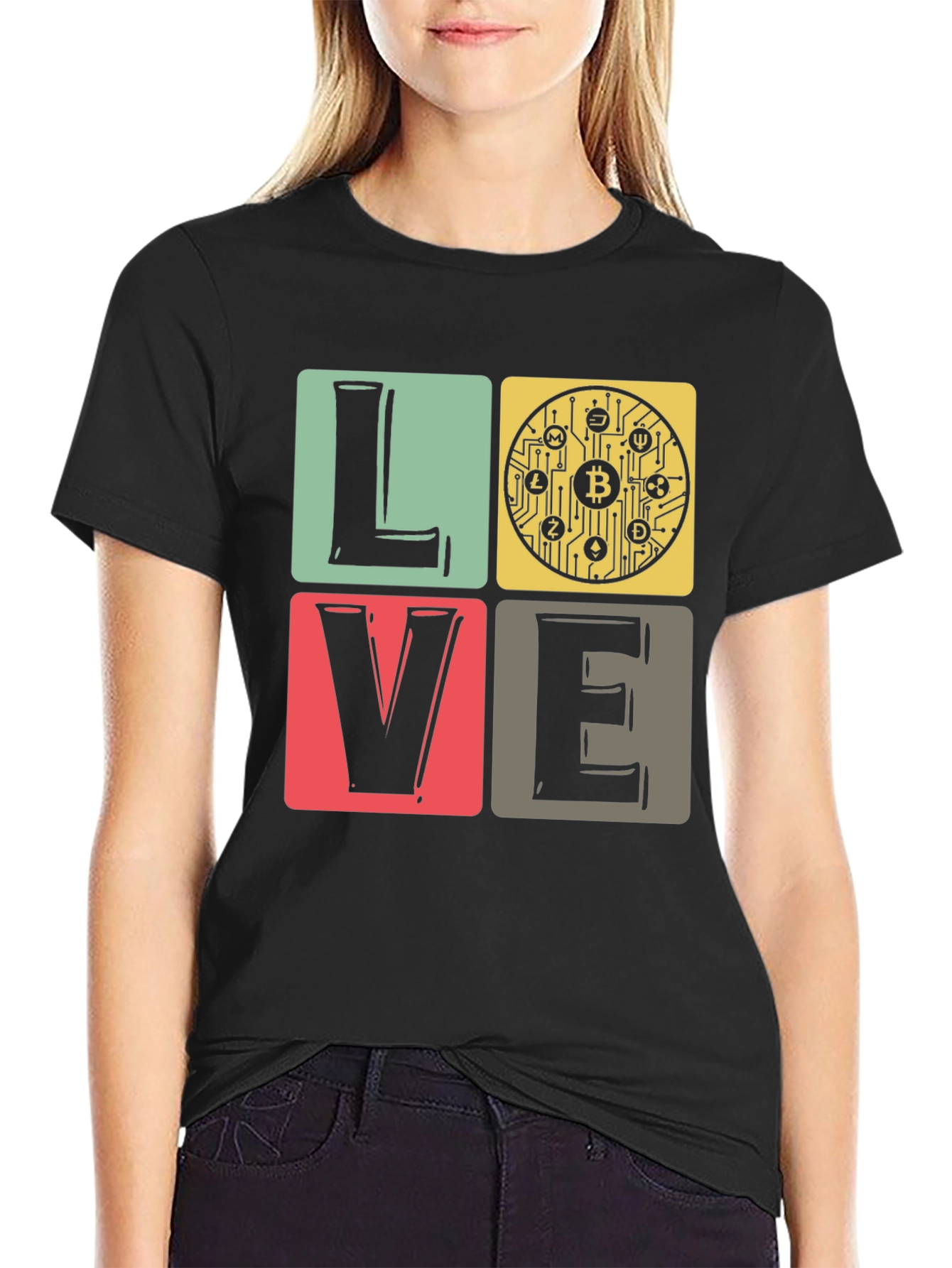 Bitcoin Crypto LOVE T-Shirt - Black Tee