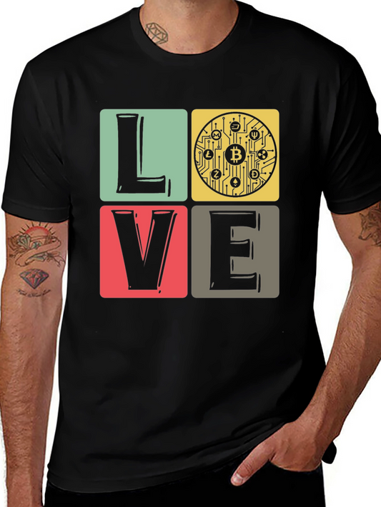 Bitcoin Crypto LOVE T-Shirt - Black Tee