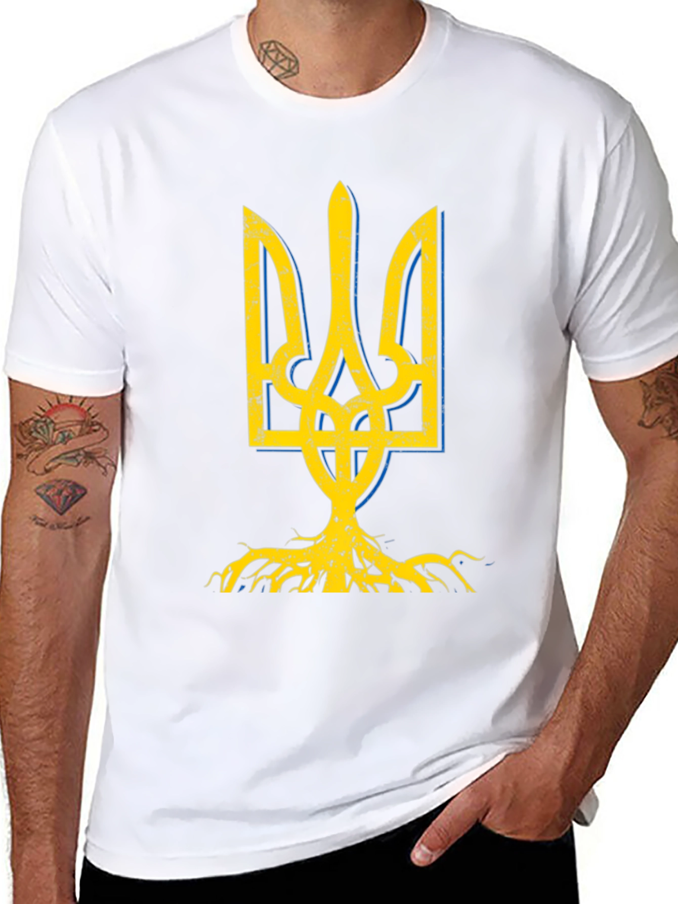 Ukraine Trident Roots Graphic Tee - Black