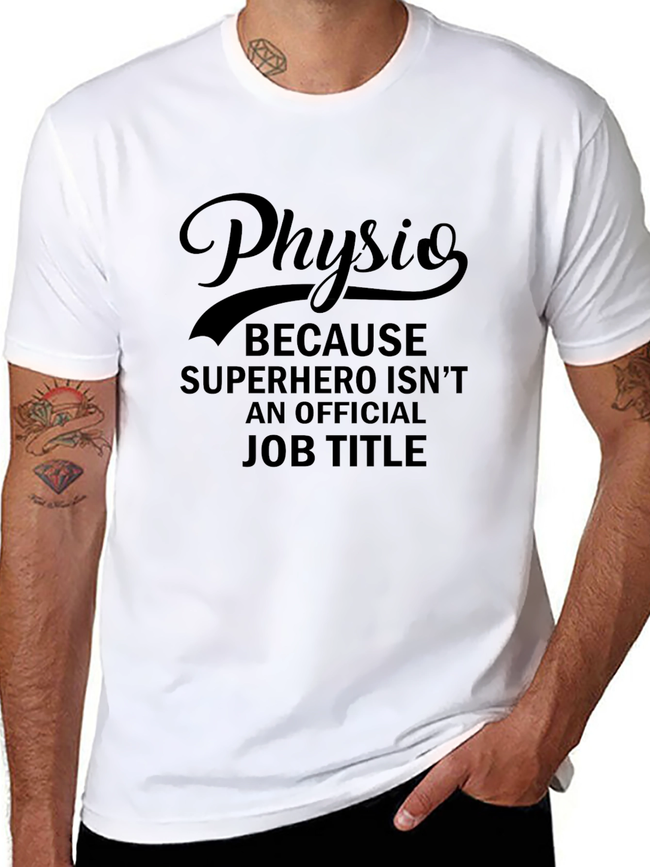 Physio Superhero T-Shirt - Black Cotton Tee
