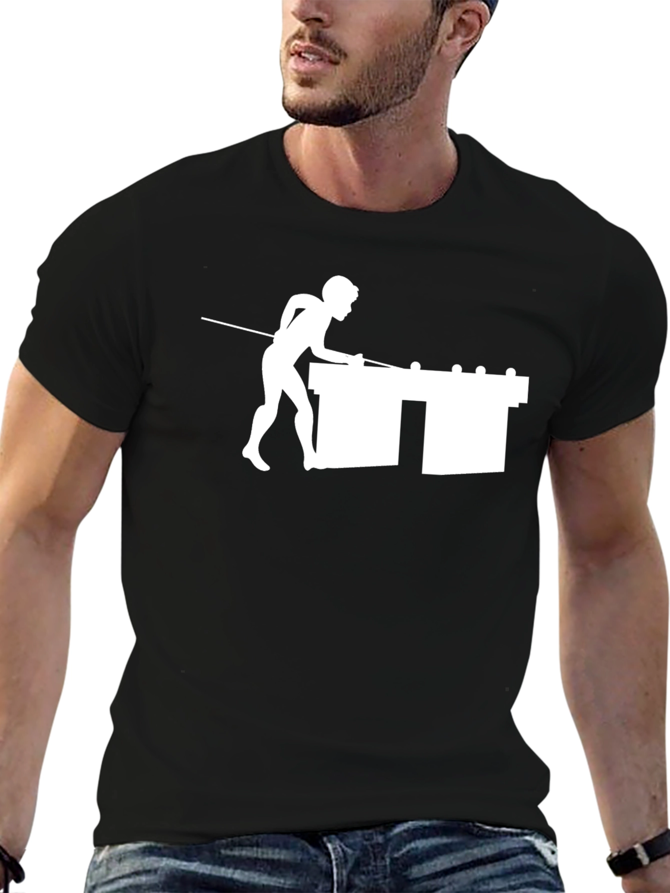 Pool Player Graphic T-Shirt - Classic Black Tee