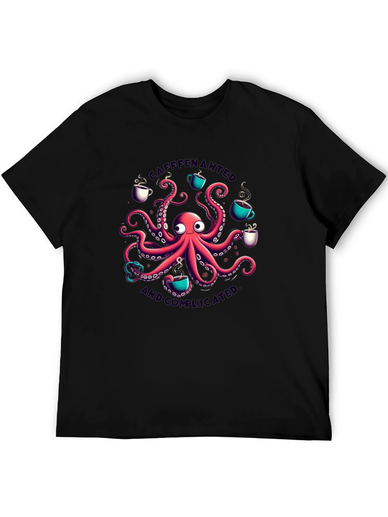 Caffeinated & Complicated Octopus T-Shirt