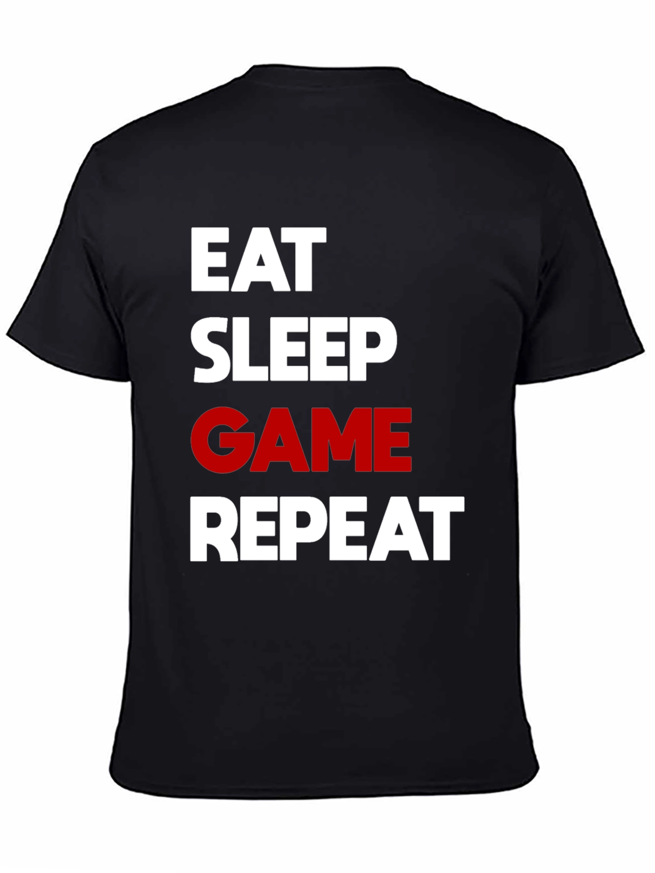 Eat Sleep Game Repeat Black Graphic Tee