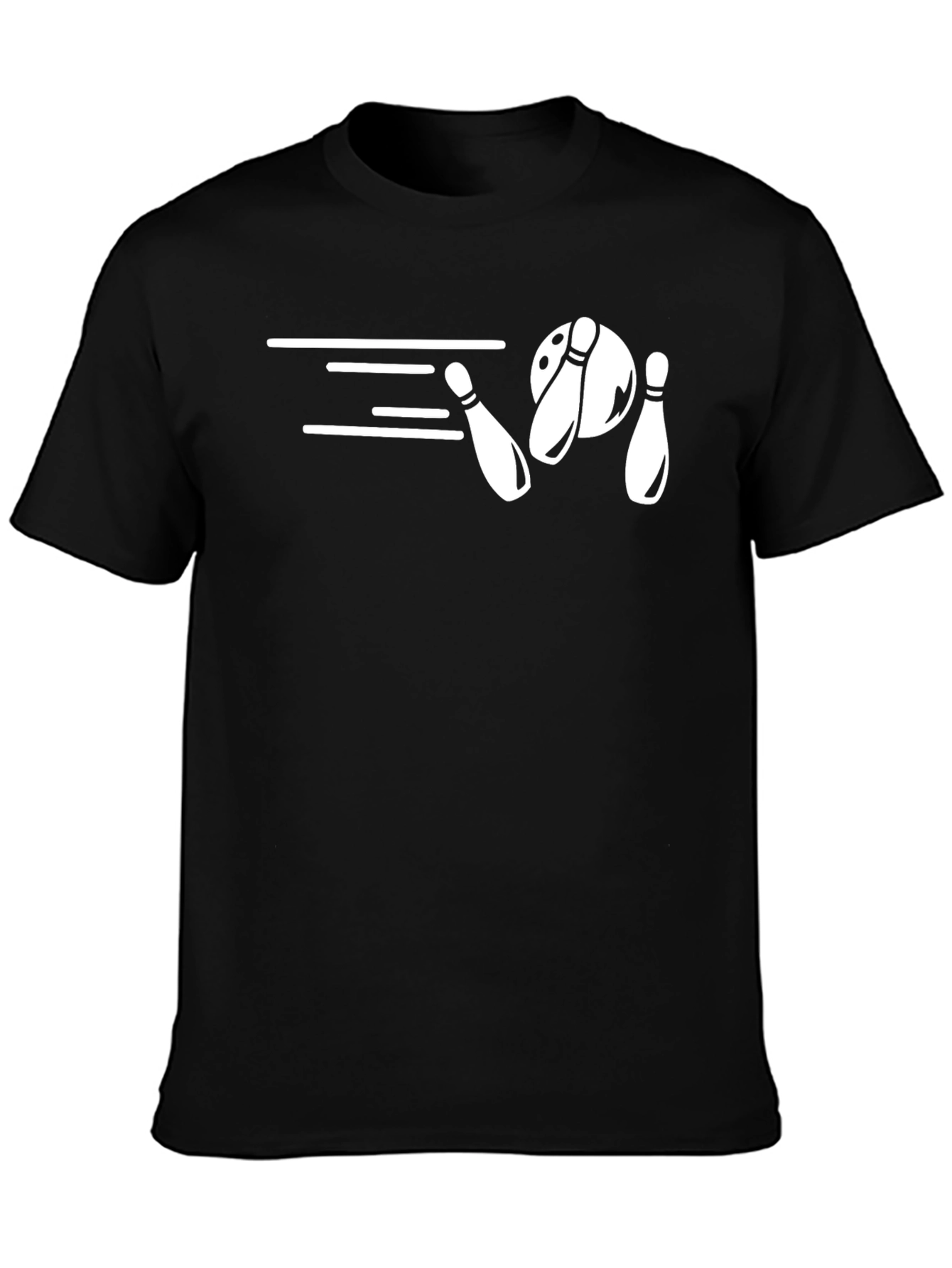 Bowling Strike Graphic Tee - Mens Black T-Shirt