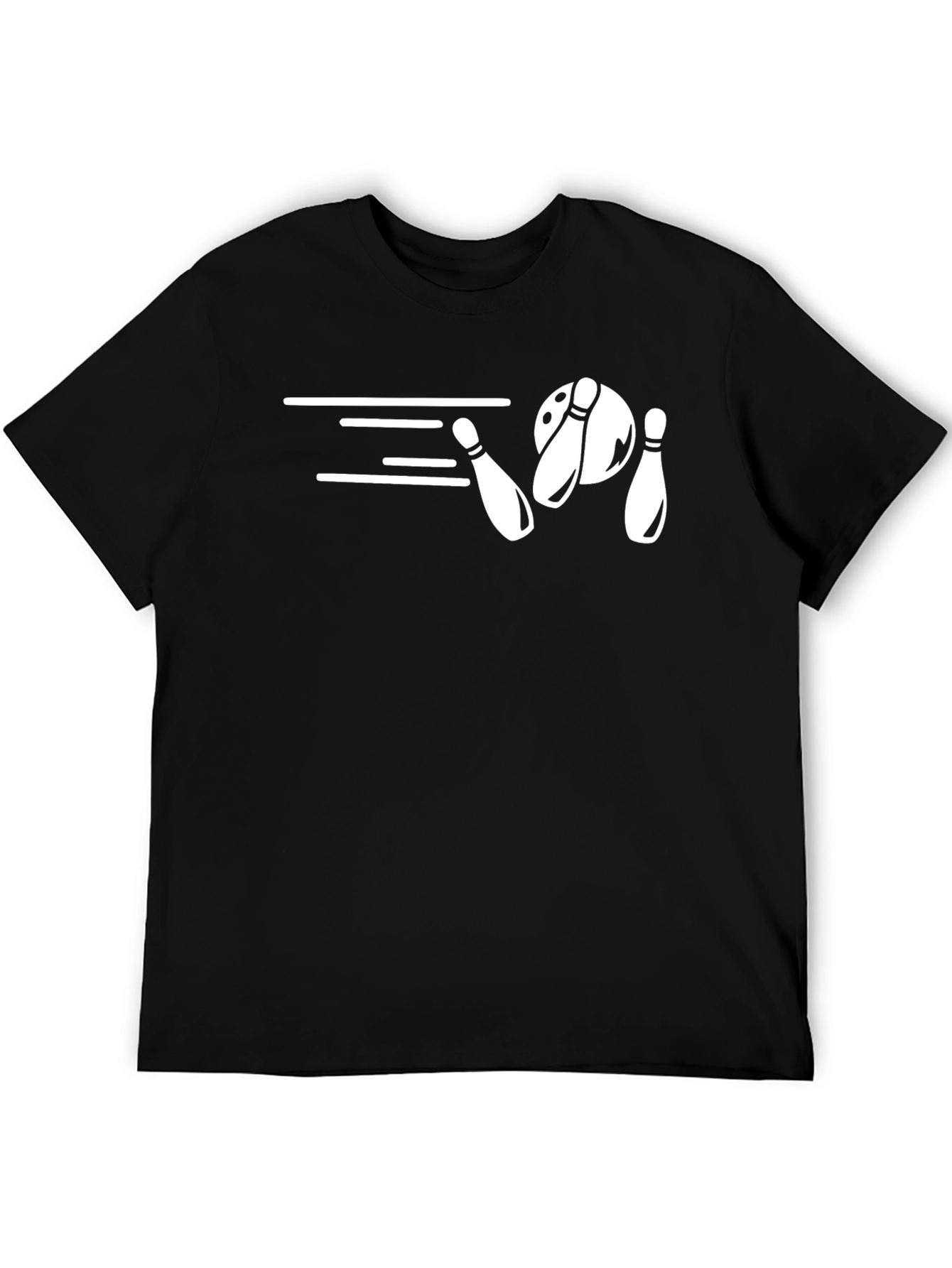 Bowling Strike Graphic Tee - Mens Black T-Shirt