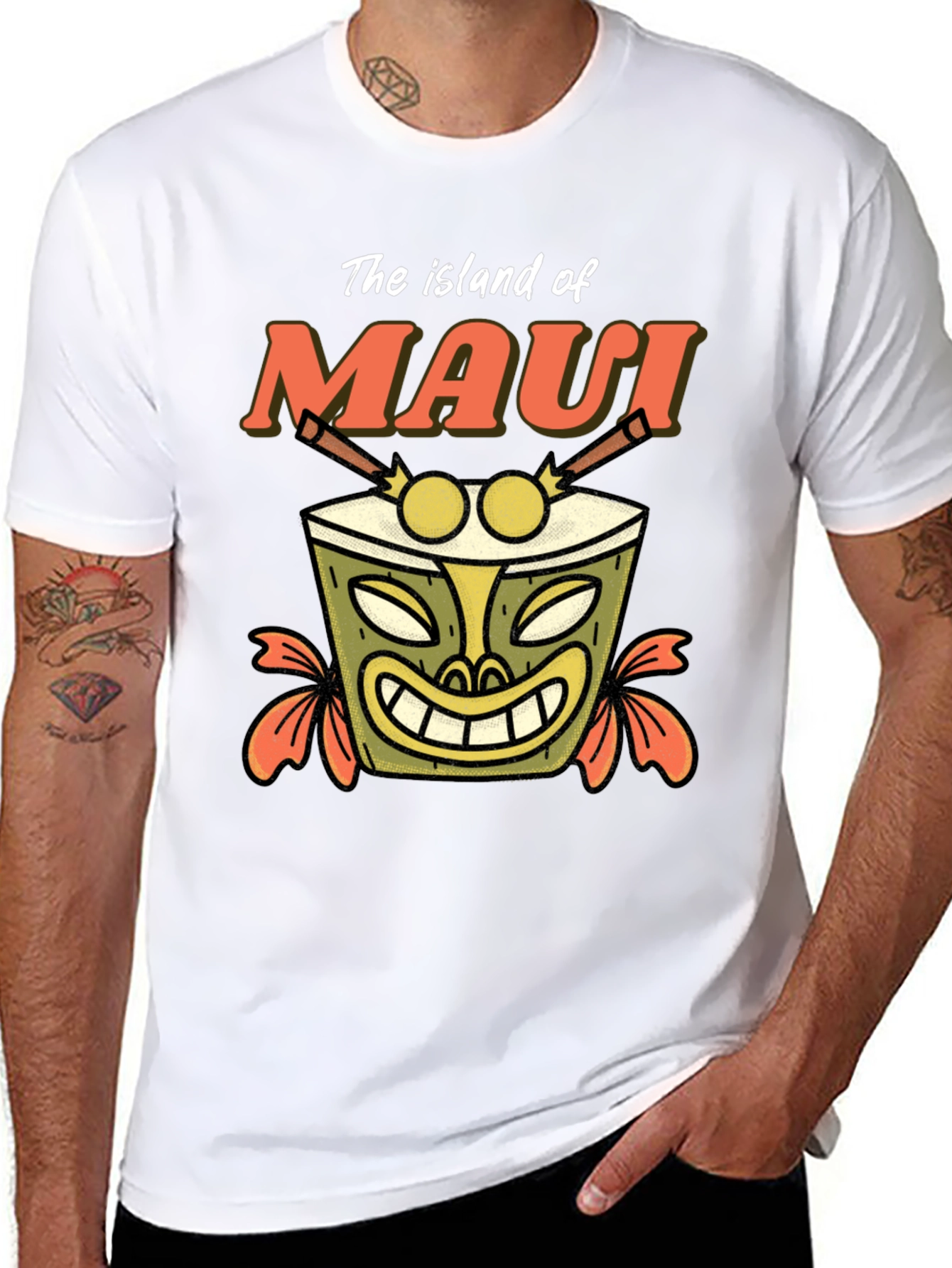 Island of Maui Tiki Drum T-Shirt