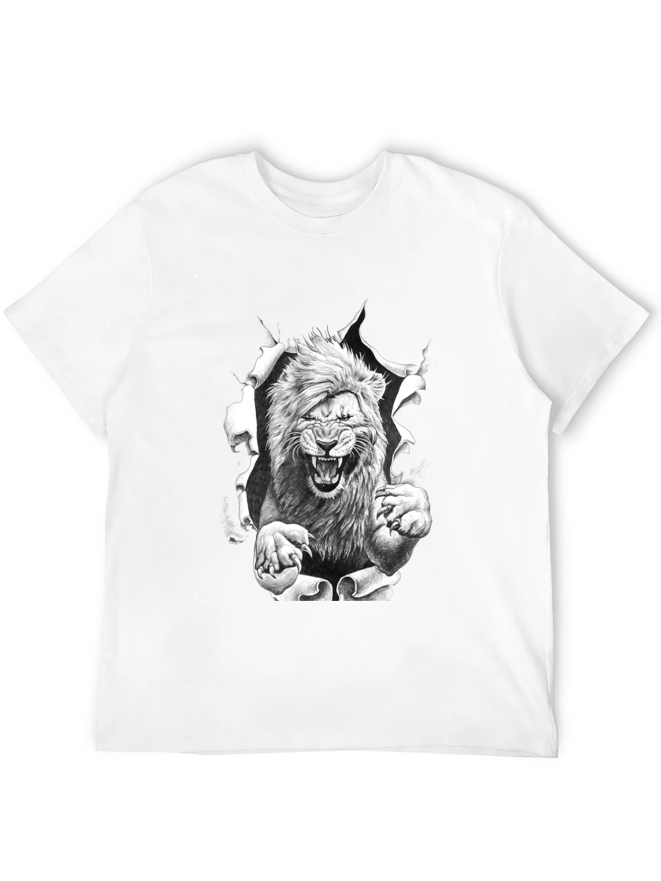 Lion Graphic Print Black Tee