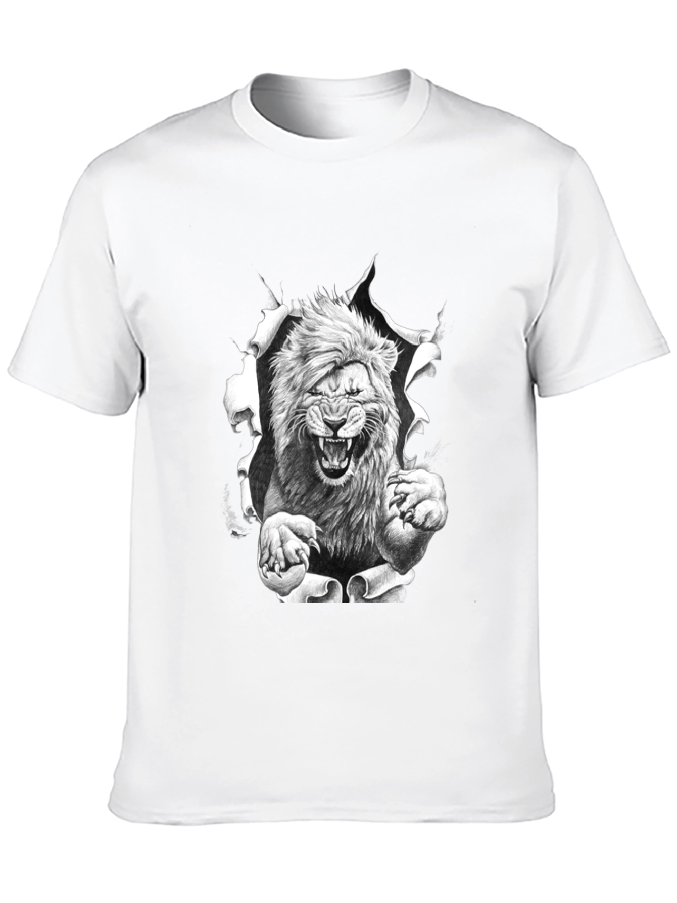 Lion Graphic Print Black Tee