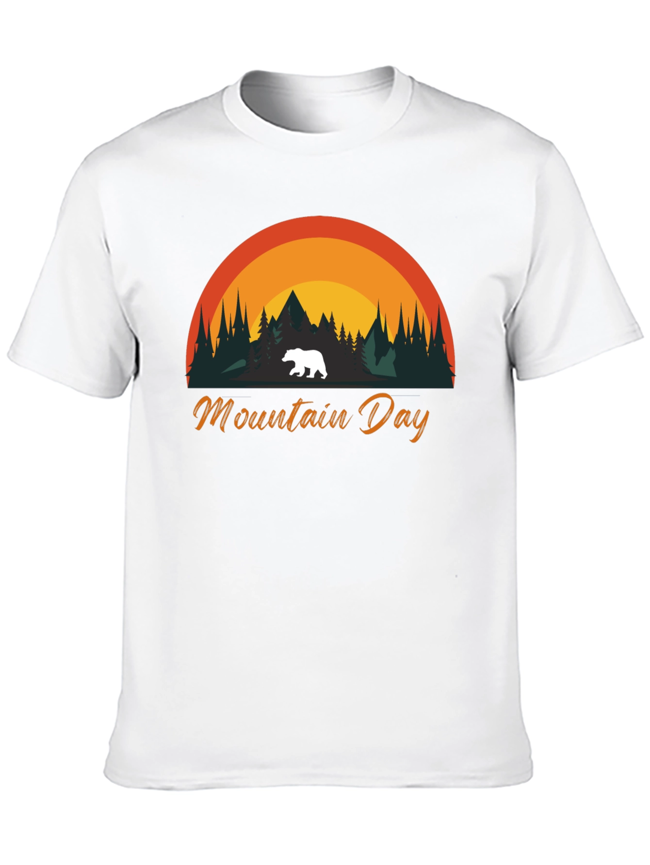 Mountain Day Bear Graphic T-Shirt