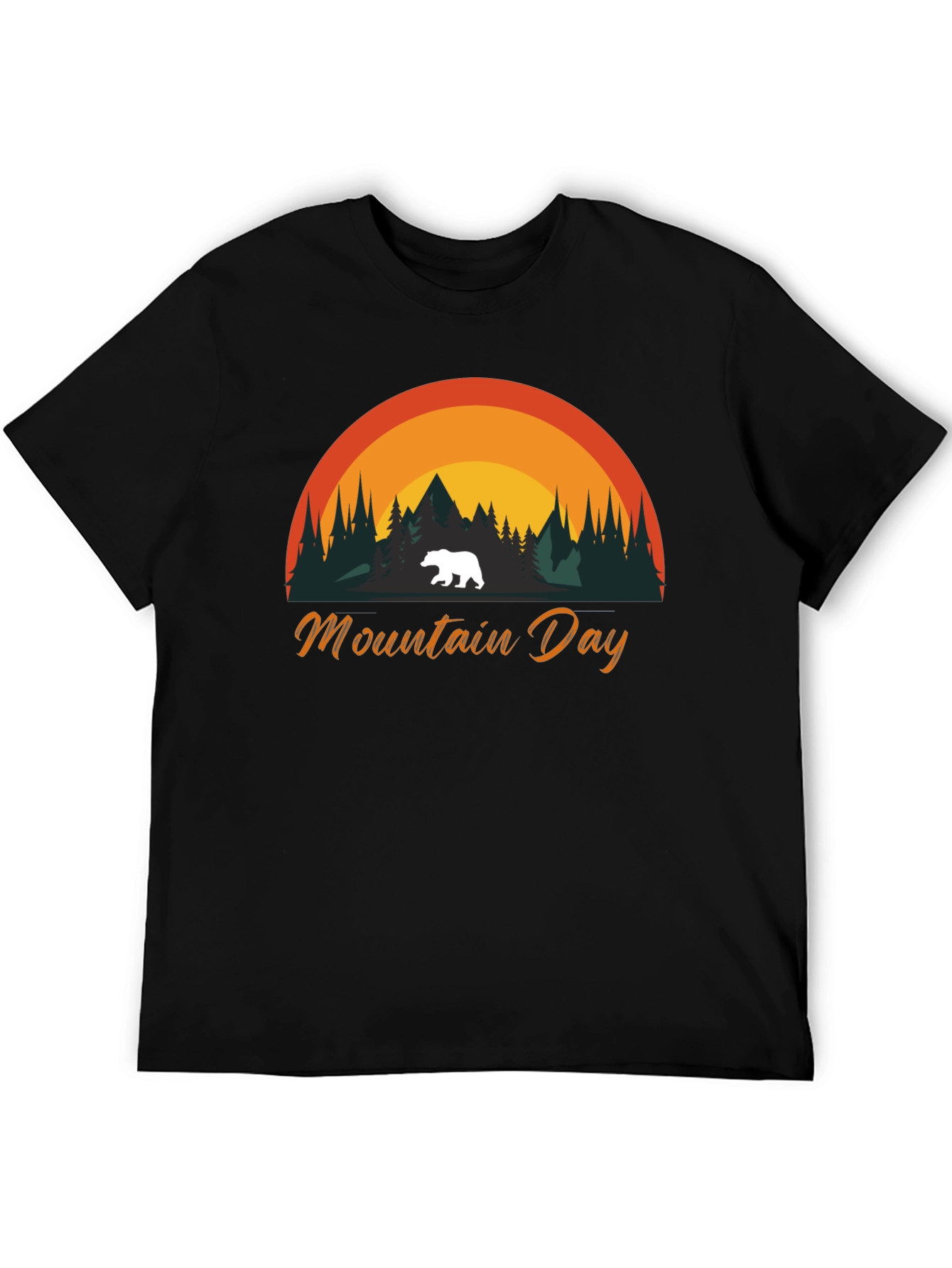 Mountain Day Bear Graphic T-Shirt