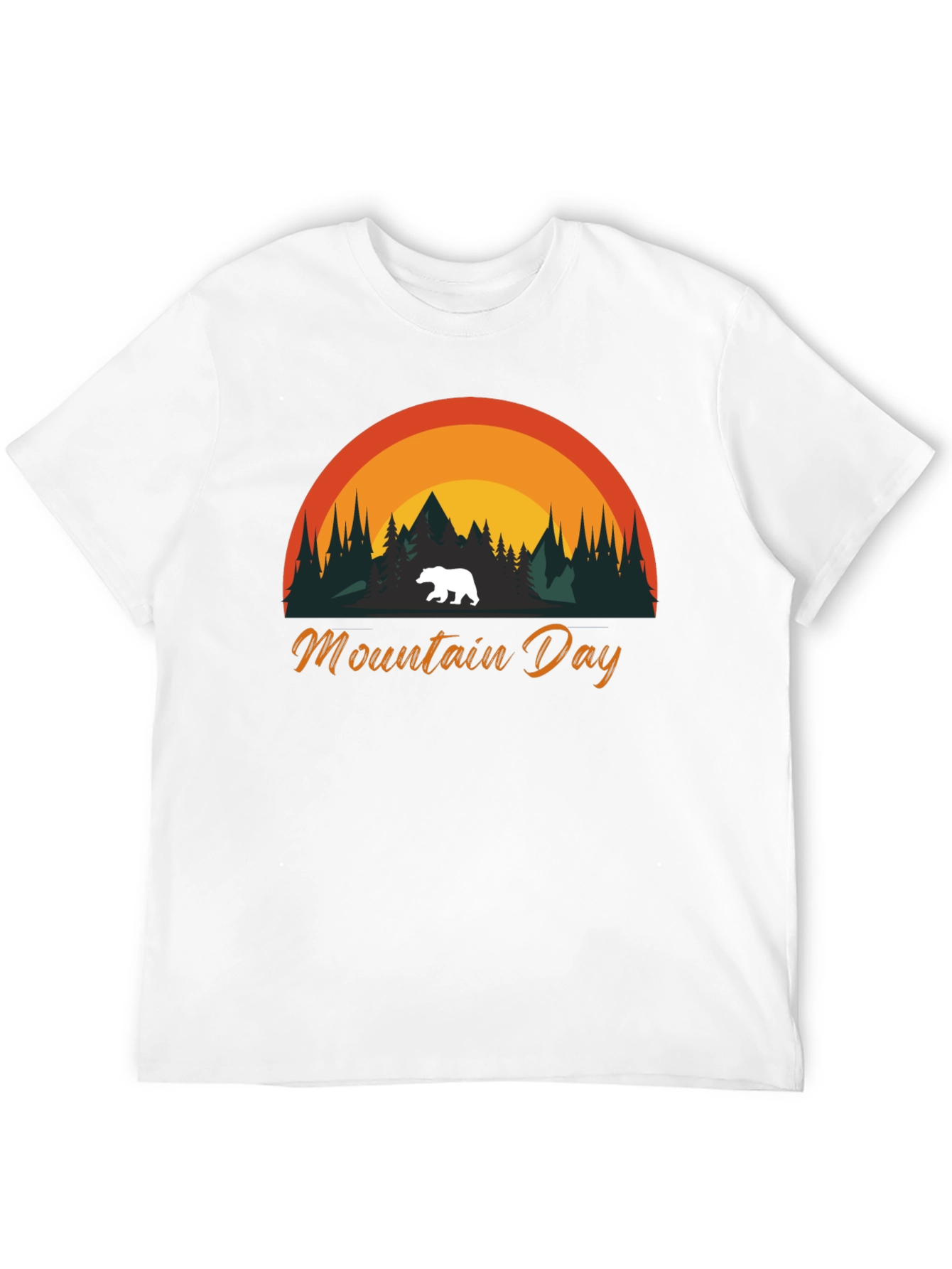 Mountain Day Bear Graphic T-Shirt