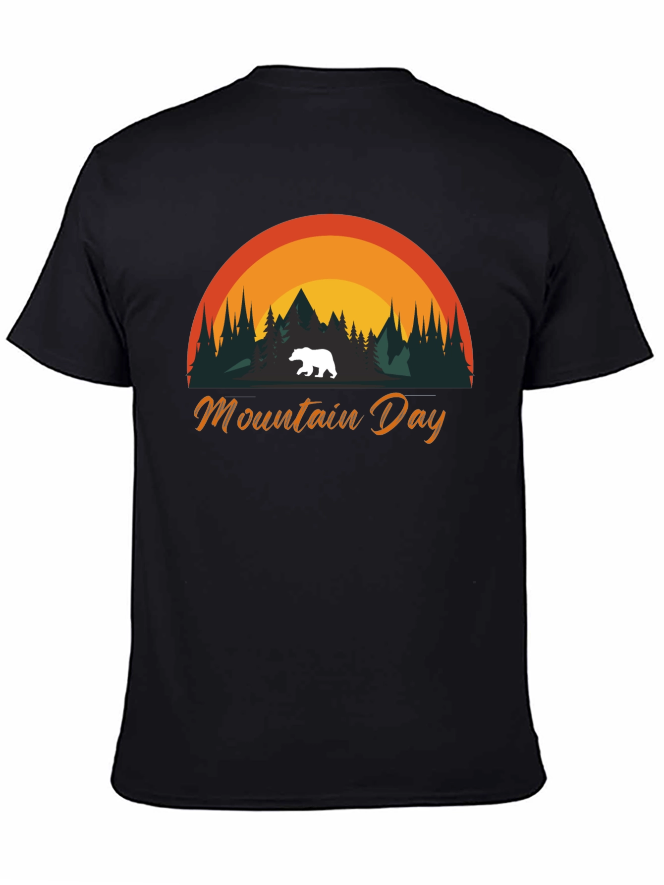 Mountain Day Bear Graphic T-Shirt