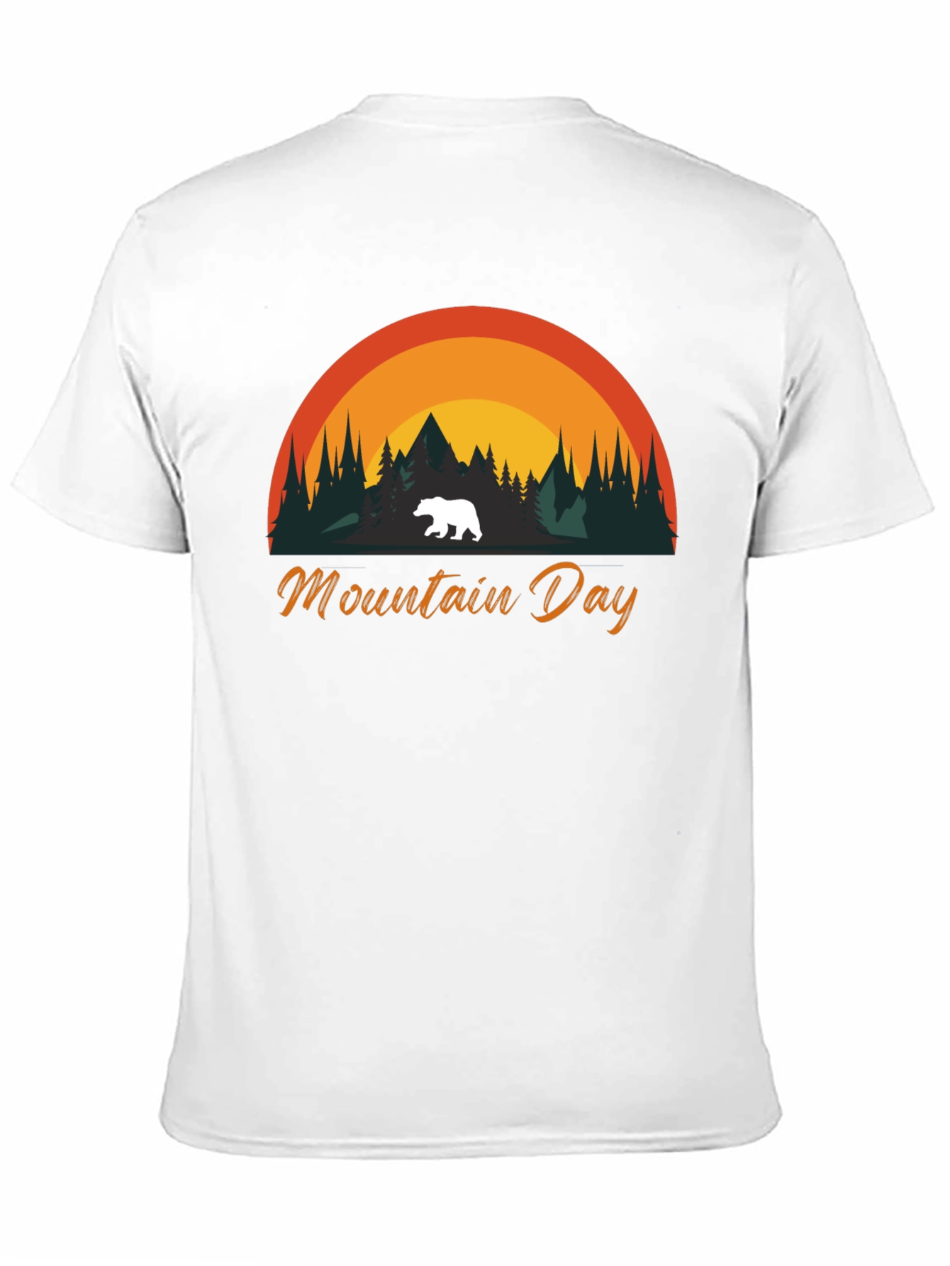 Mountain Day Bear Graphic T-Shirt