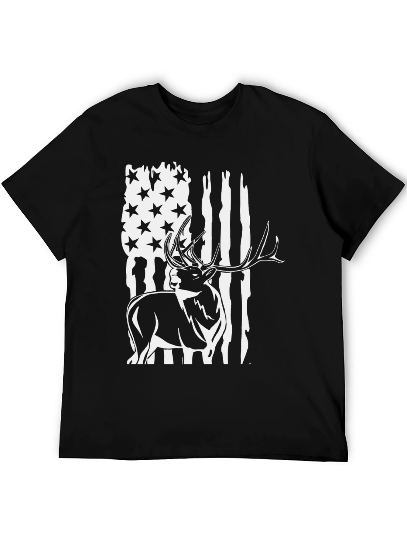Deer Flag Graphic Tee - Mens Black T-Shirt