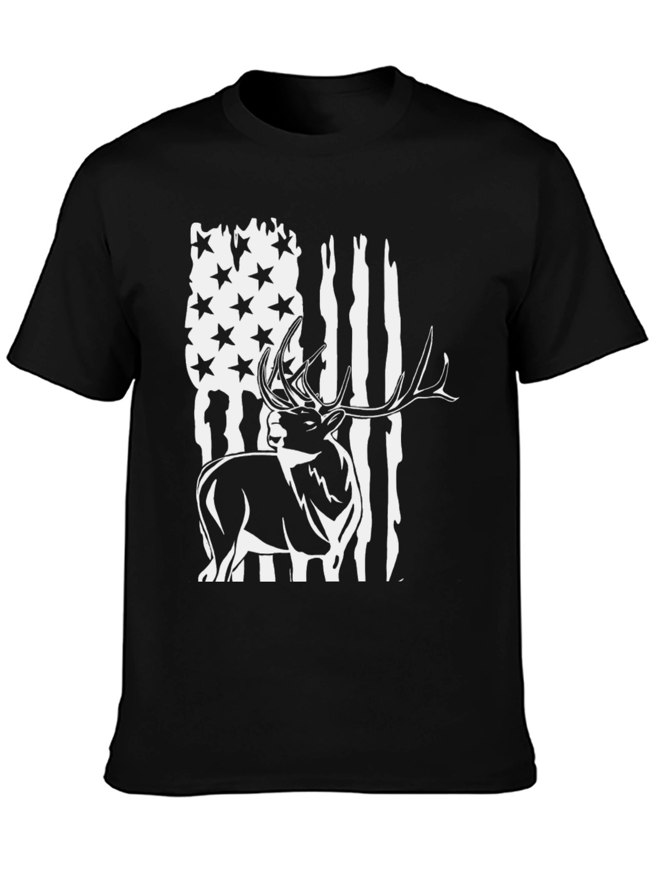 Deer Flag Graphic Tee - Mens Black T-Shirt