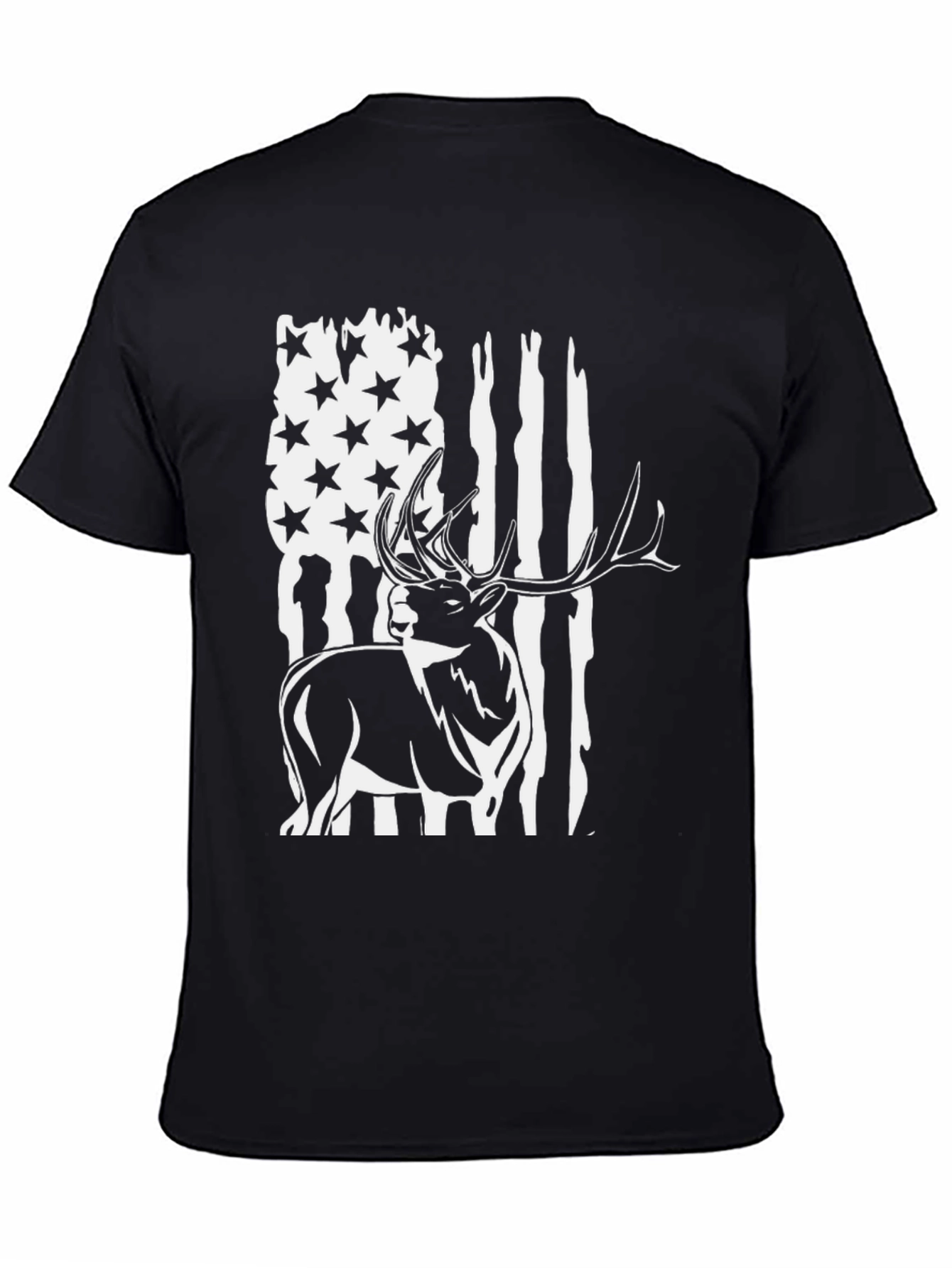 Deer Flag Graphic Tee - Mens Black T-Shirt
