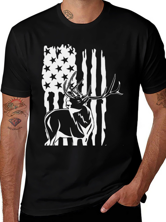 Deer Flag Graphic Tee - Mens Black T-Shirt