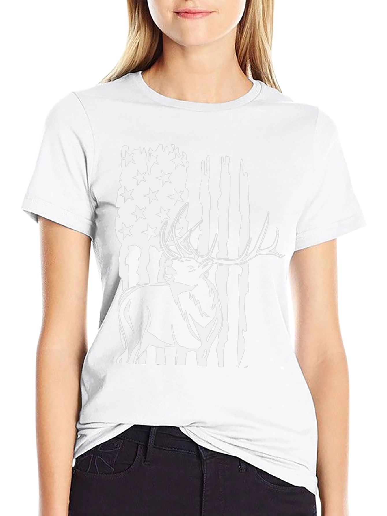 Deer Flag Graphic Tee - Mens Black T-Shirt