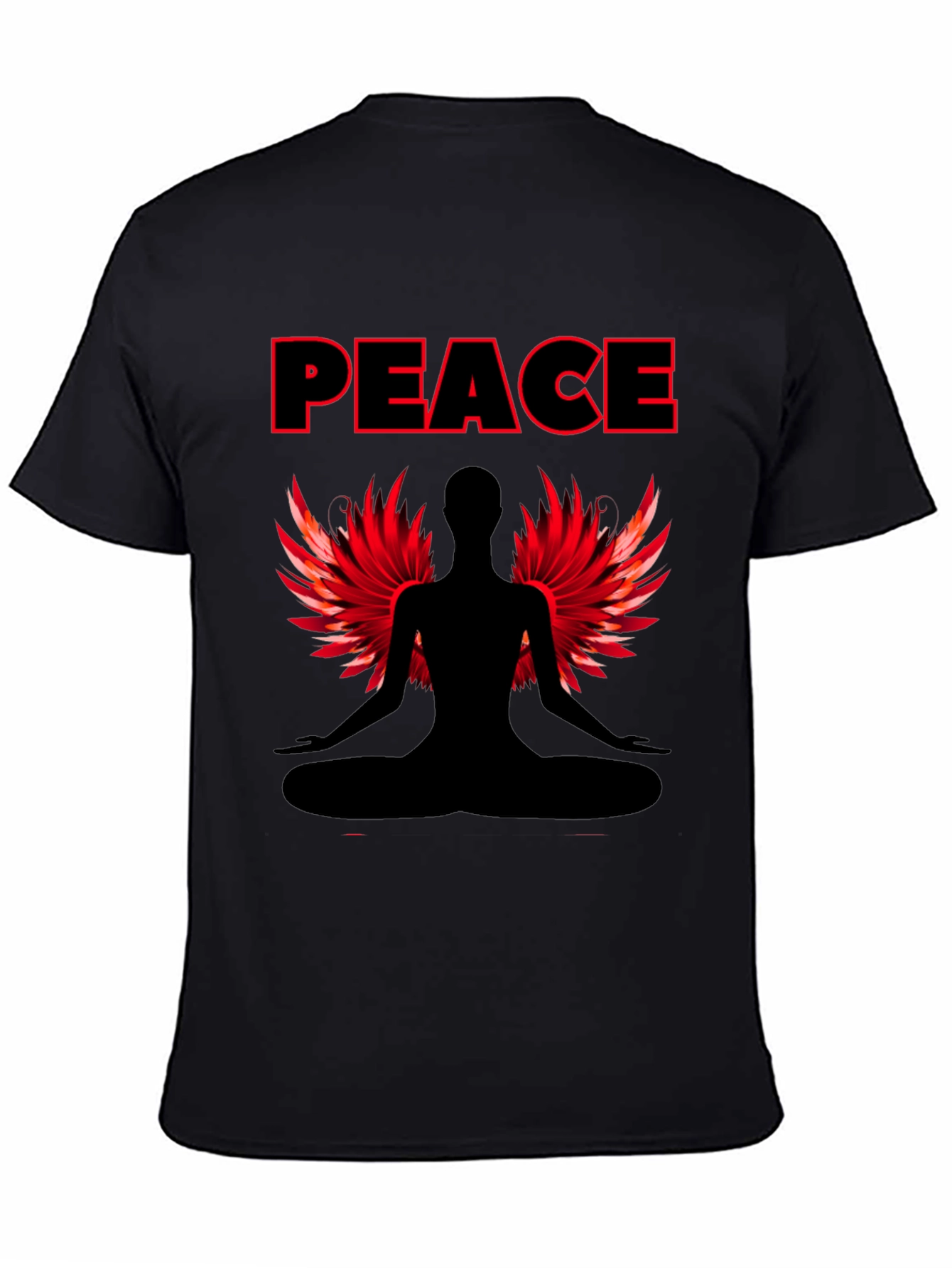 Peaceful Meditation T-Shirt with Winged Figure