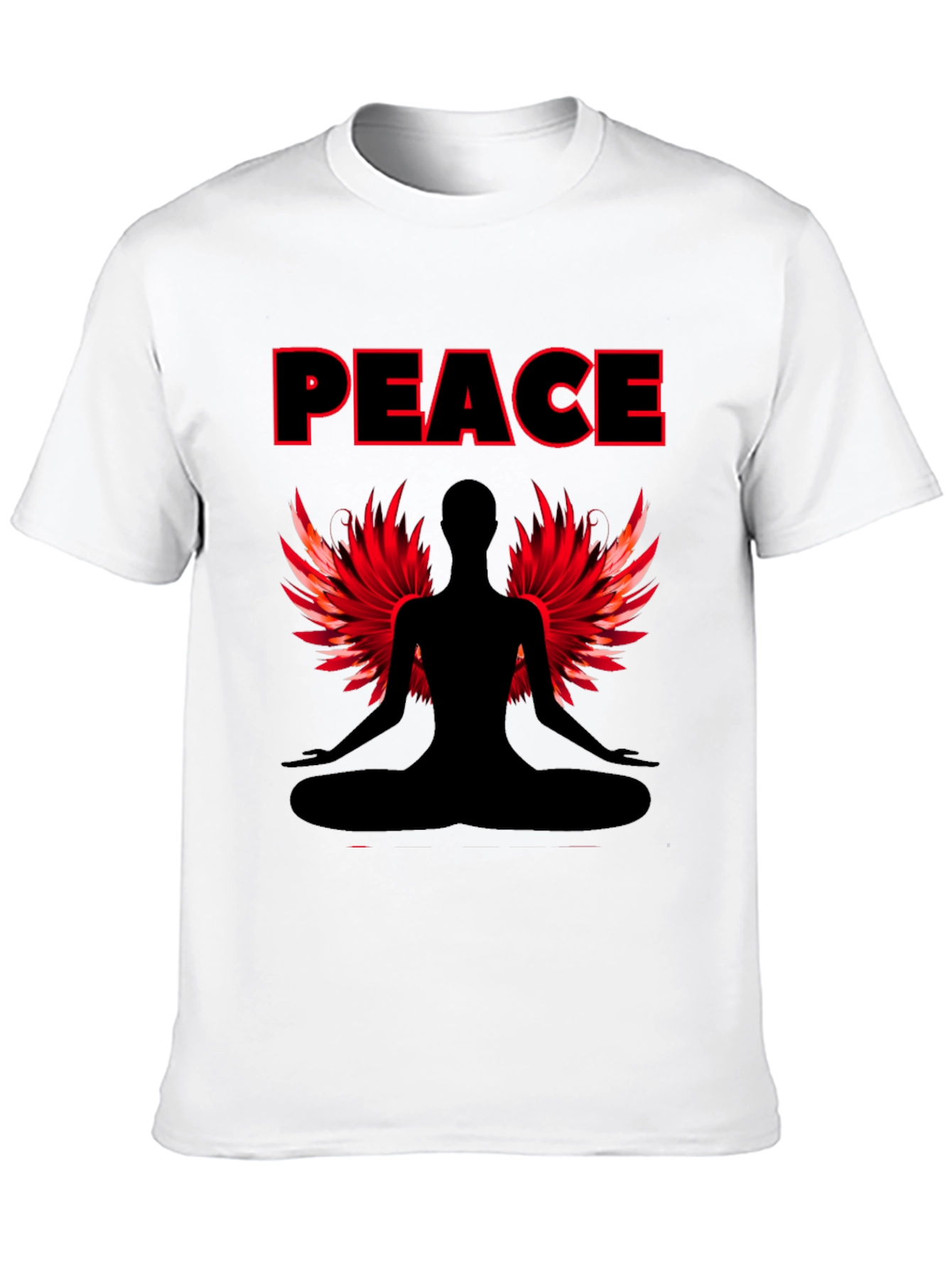 Peaceful Meditation T-Shirt with Winged Figure