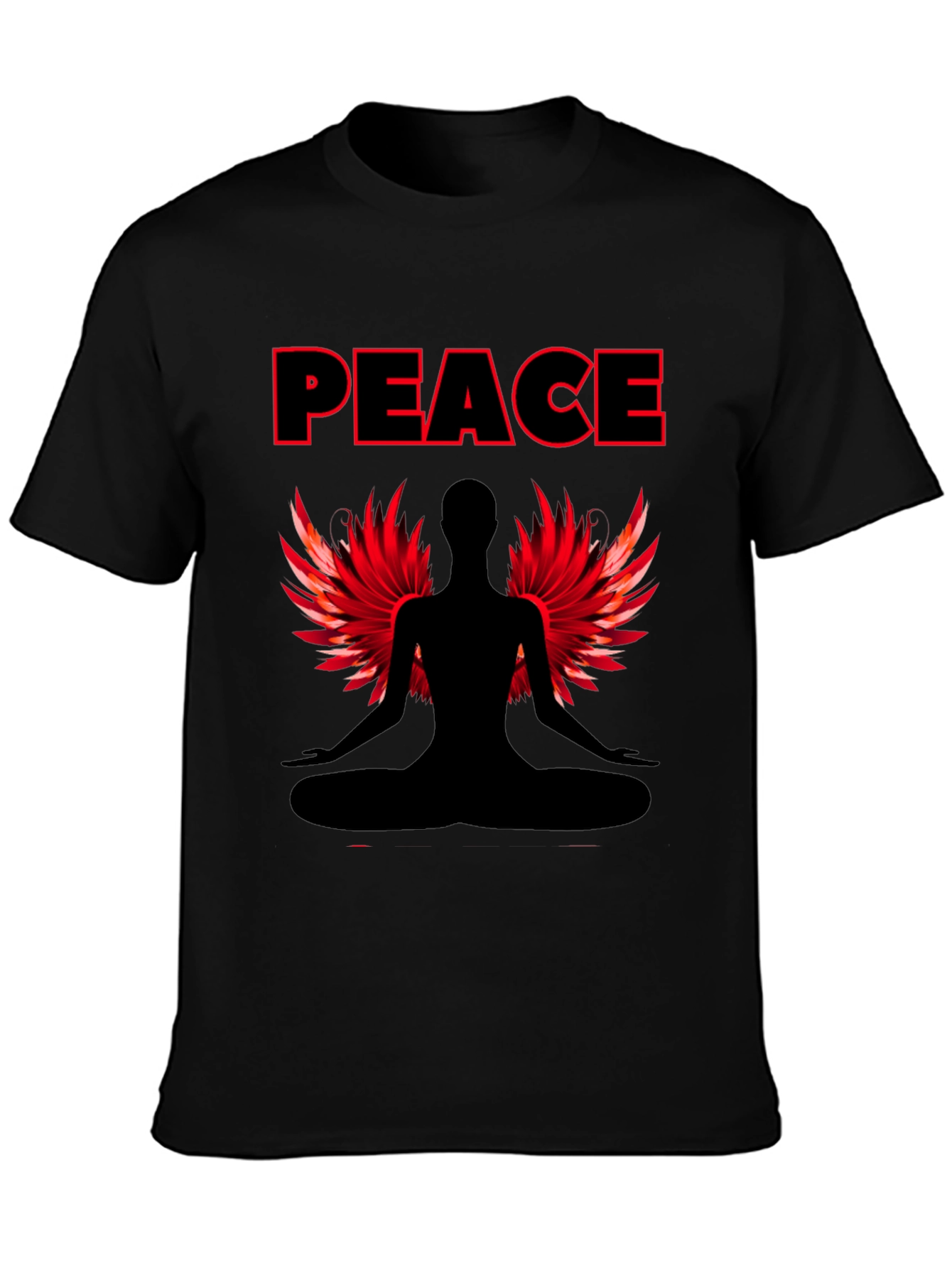 Peaceful Meditation T-Shirt with Winged Figure
