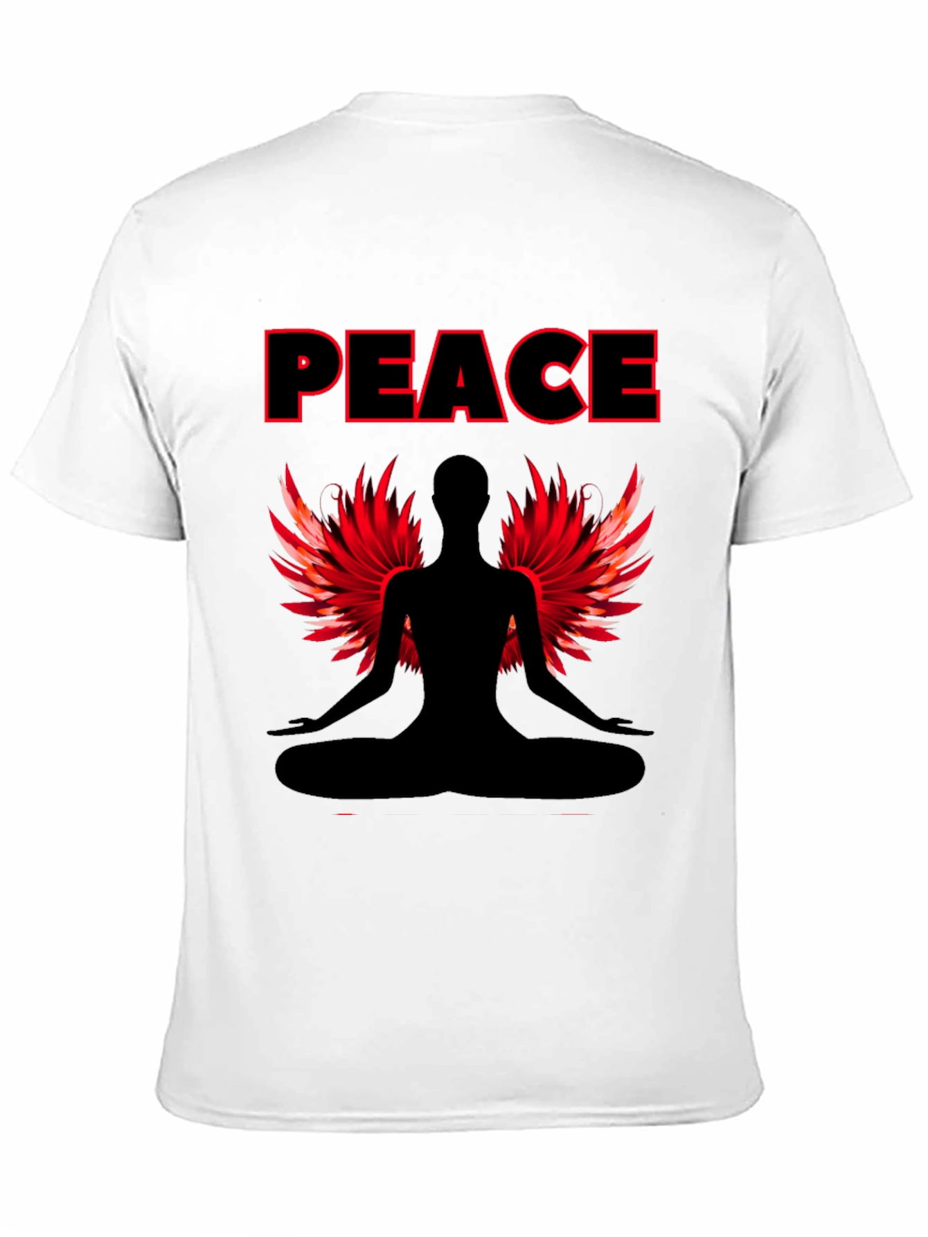 Peaceful Meditation T-Shirt with Winged Figure