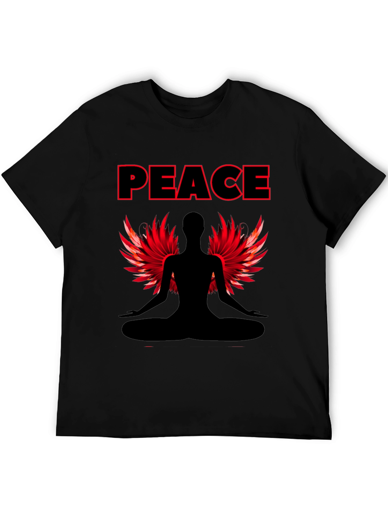 Peaceful Meditation T-Shirt with Winged Figure