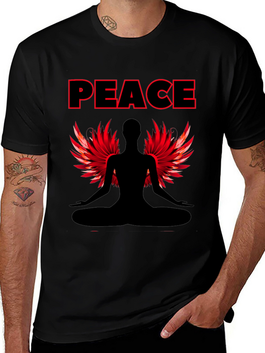 Peaceful Meditation T-Shirt with Winged Figure