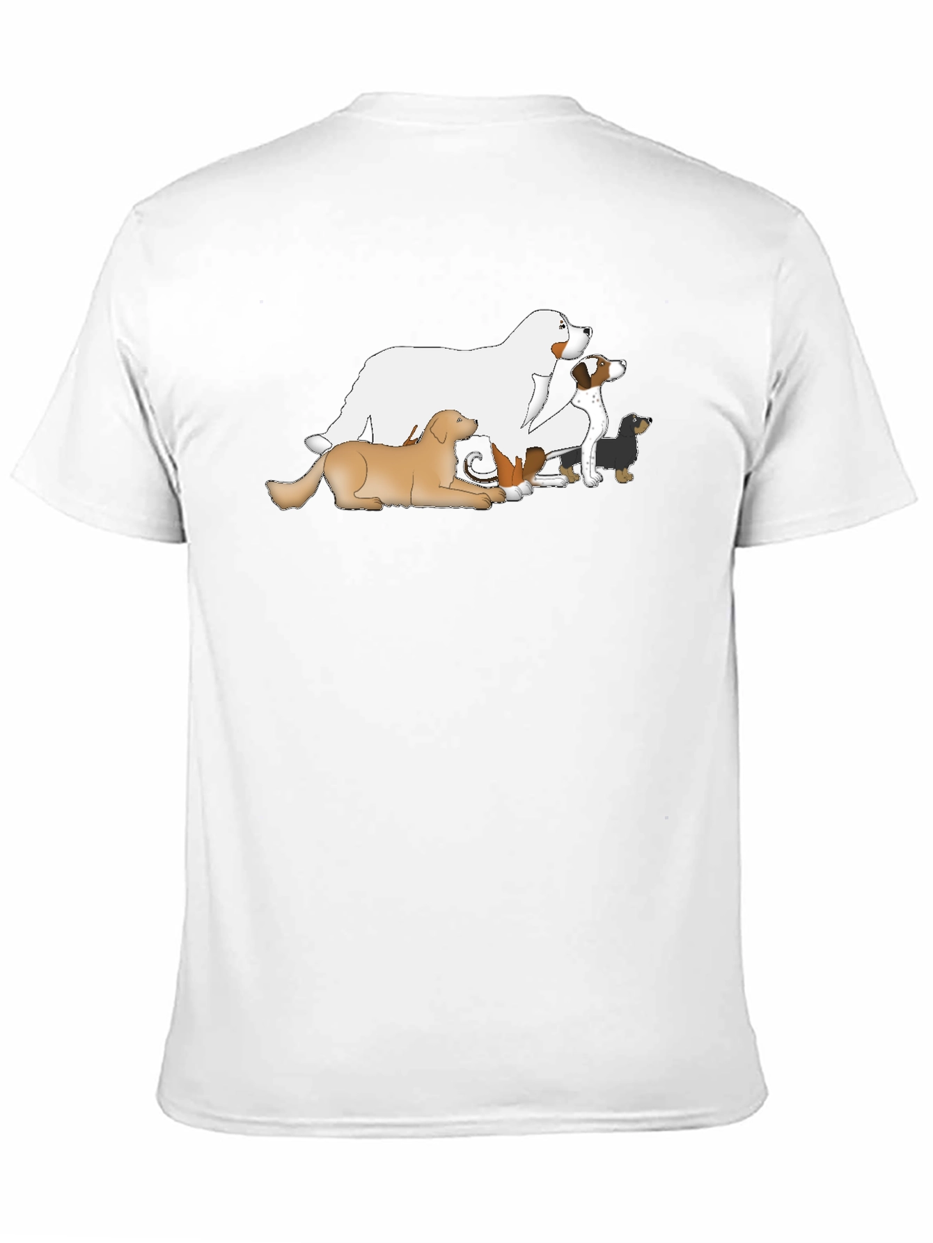Dog Breed Cartoon T-Shirt - Black