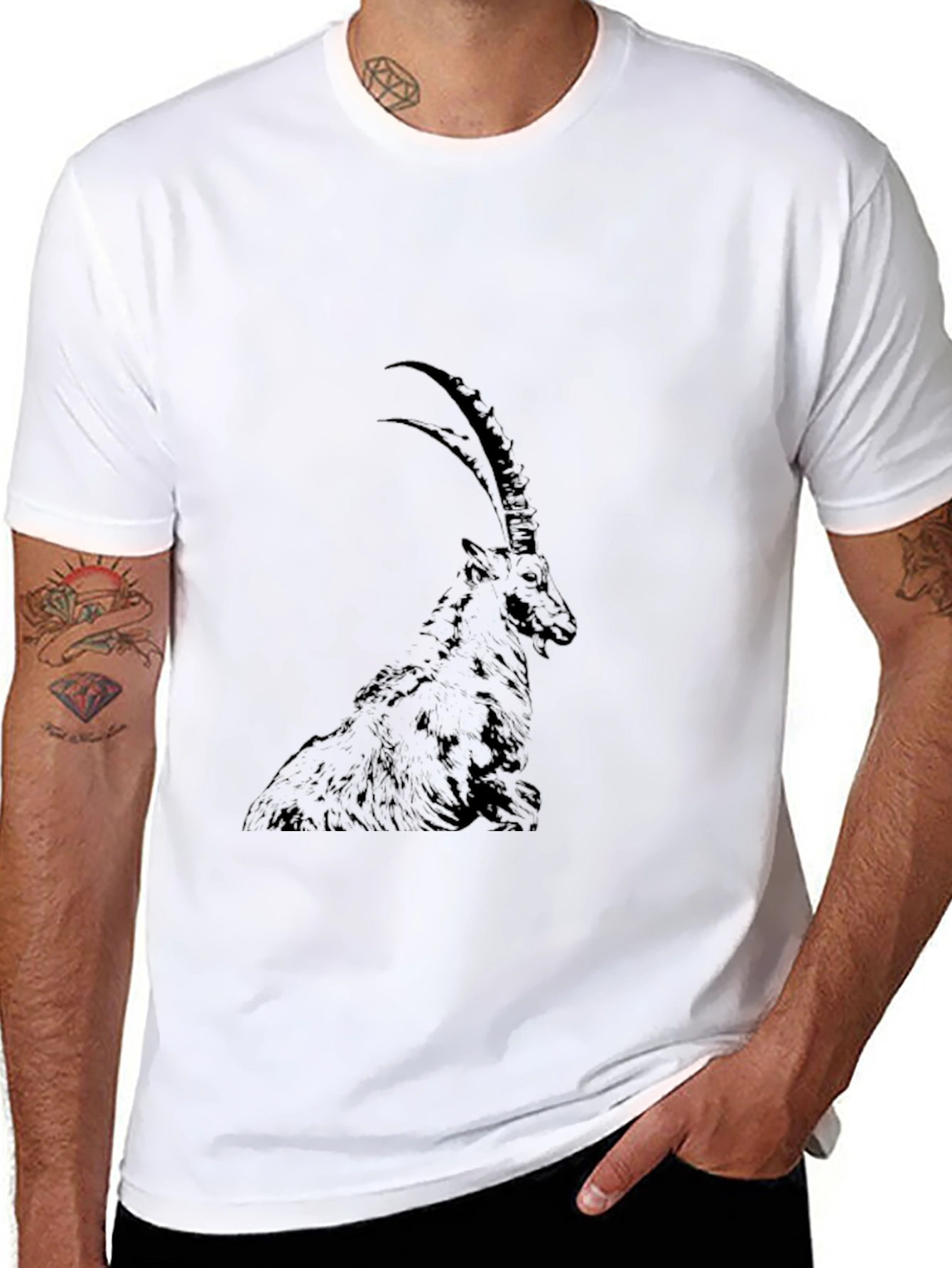 Ibex Graphic Tee - Black Cotton Blend