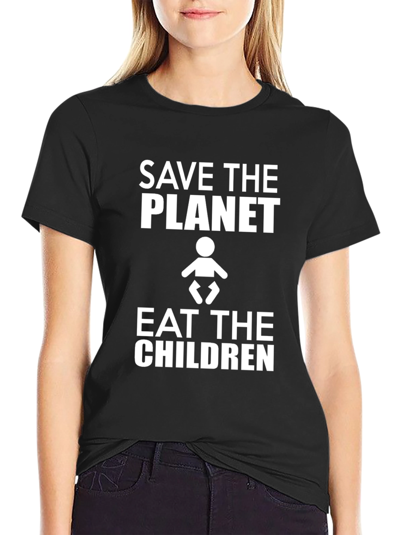 Save the Planet Eat the Children Humor T-Shirt