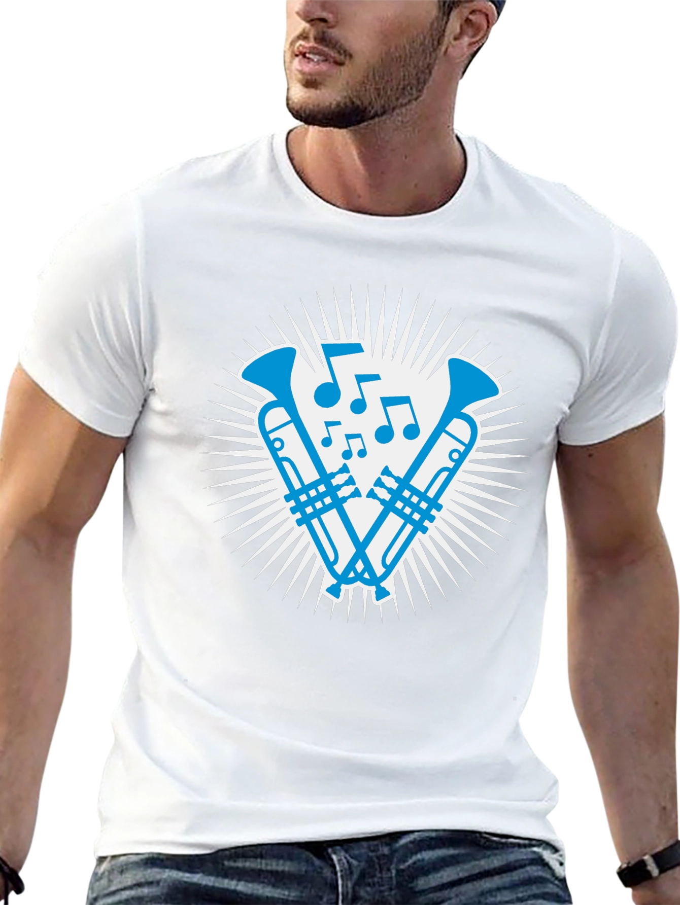Musical Trumpet Graphic Tee - Cool Band Shirt