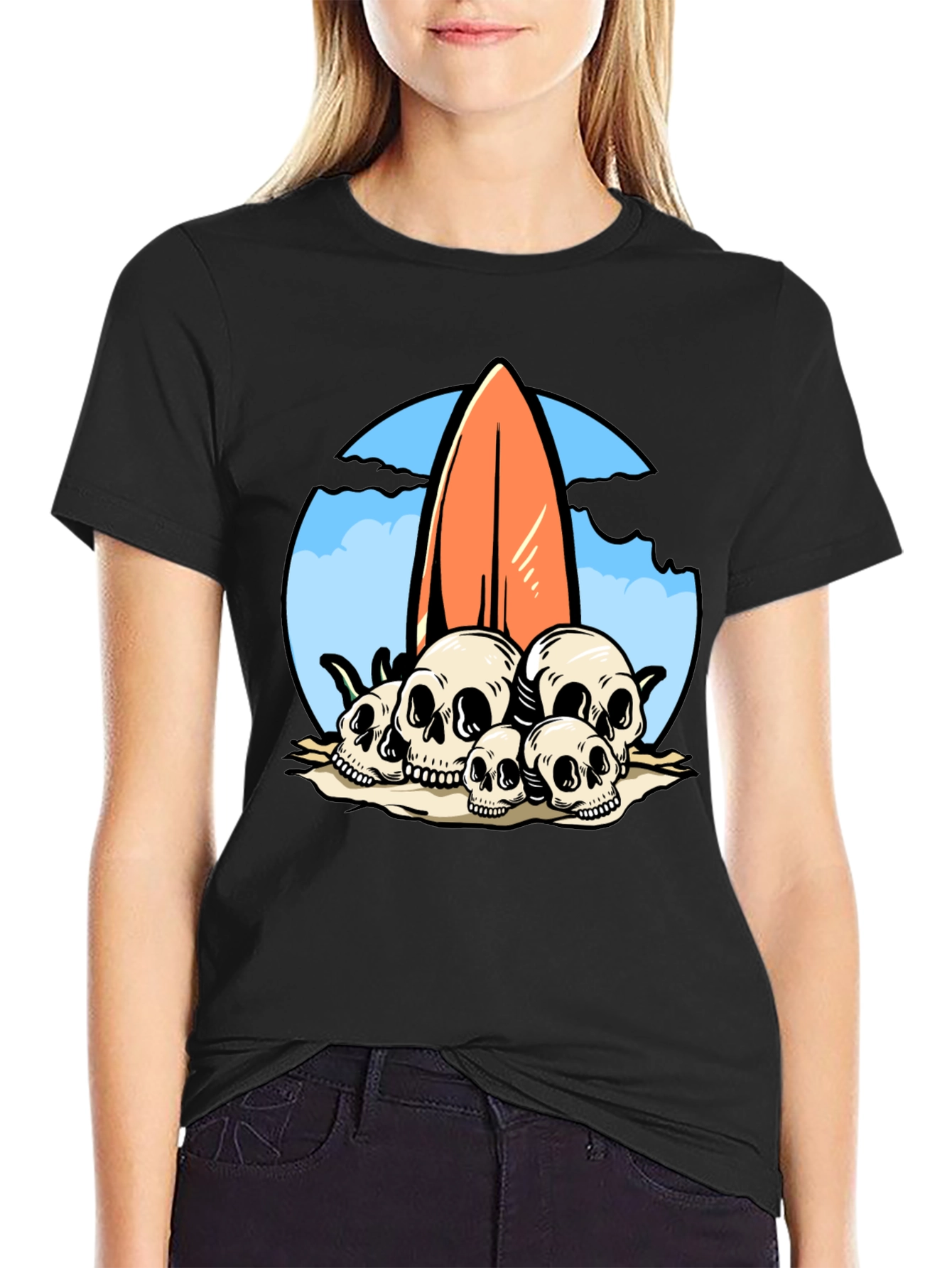 Skull Surfboard Tee - Beach Vibes