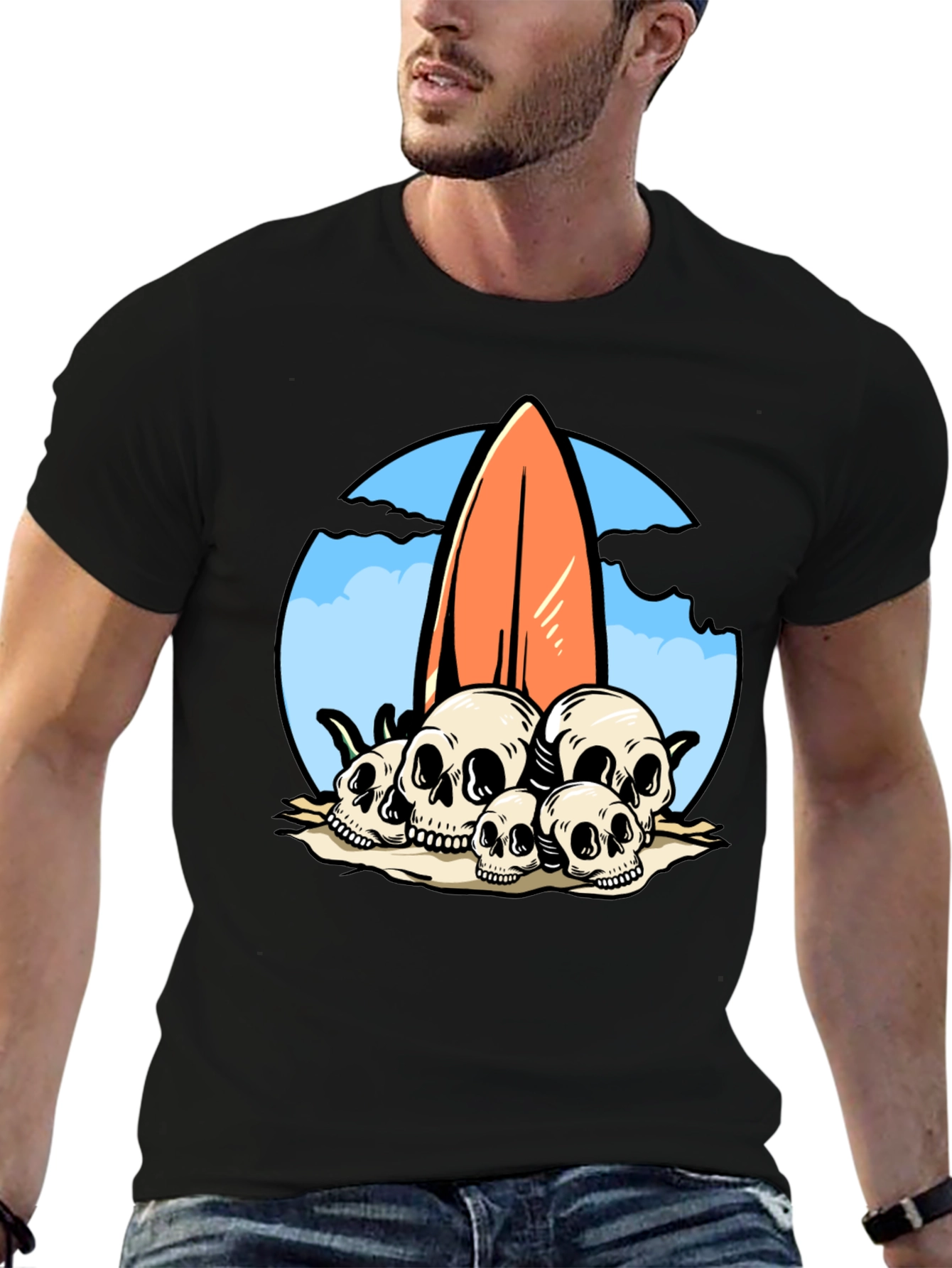 Skull Surfboard Tee - Beach Vibes