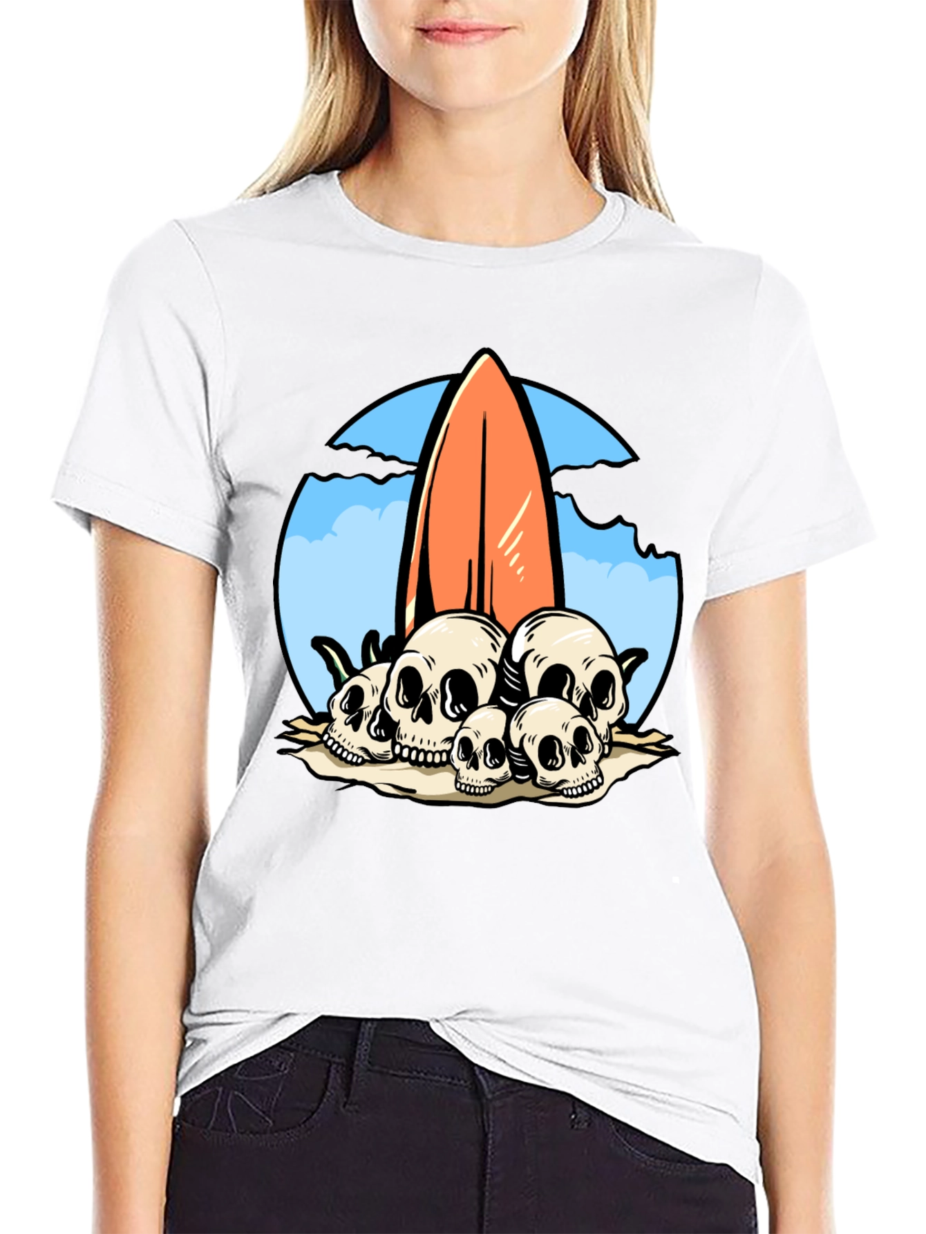 Skull Surfboard Tee - Beach Vibes