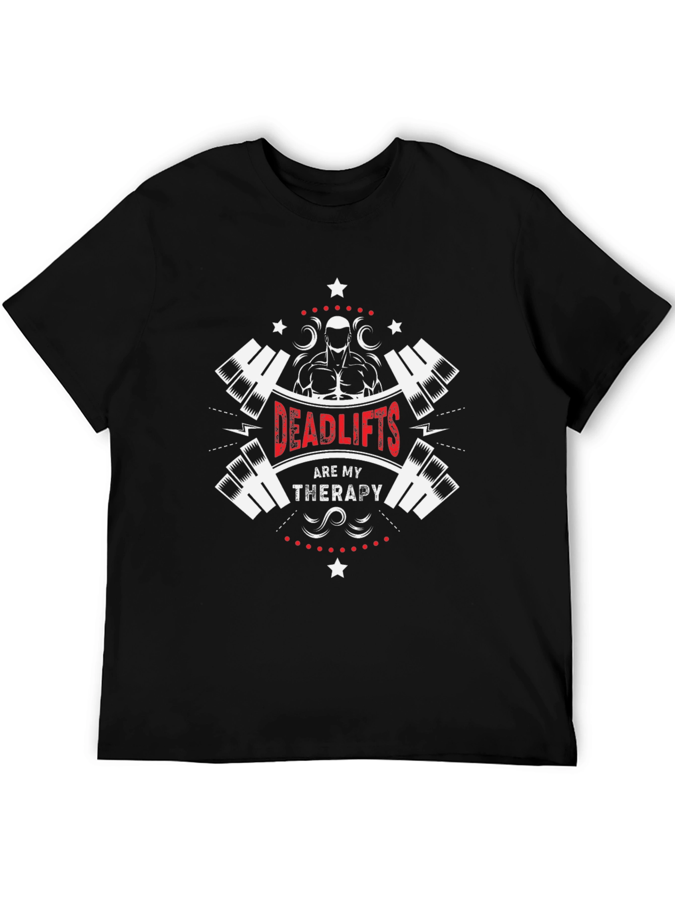 Deadlifts Are My Therapy Graphic Tee - Black