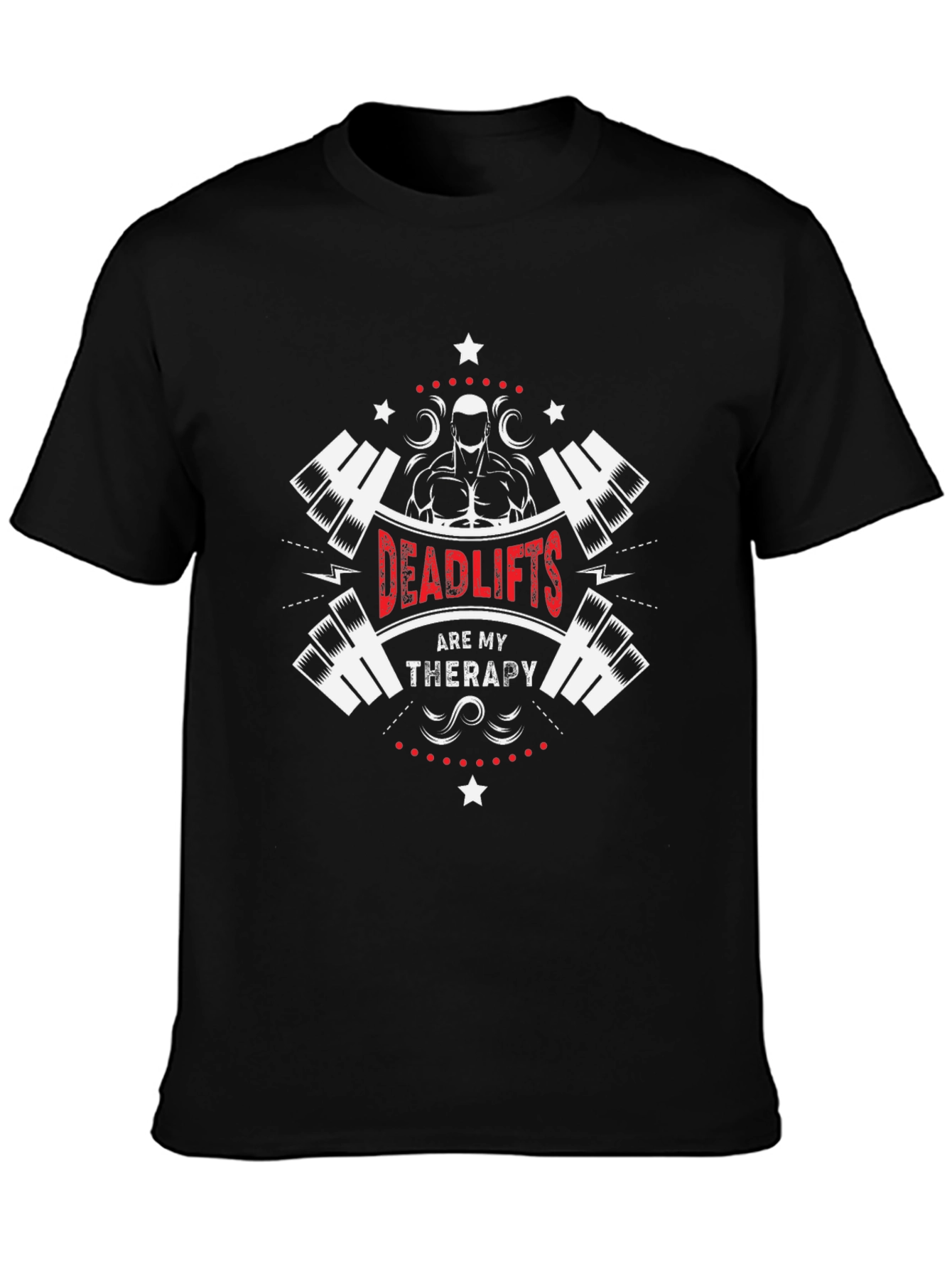 Deadlifts Are My Therapy Graphic Tee - Black