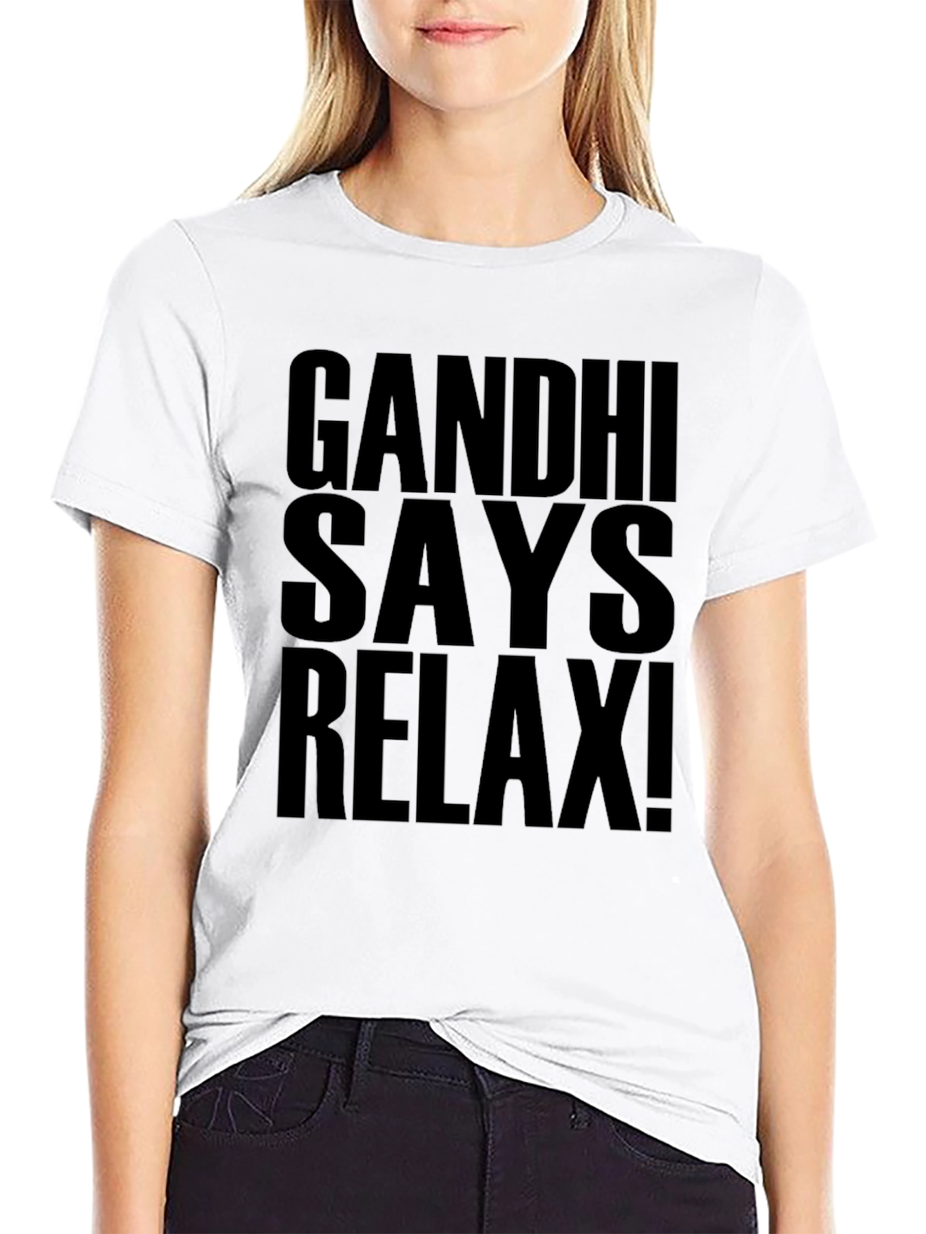 Gandhi Says Relax! Graphic Print T-Shirt