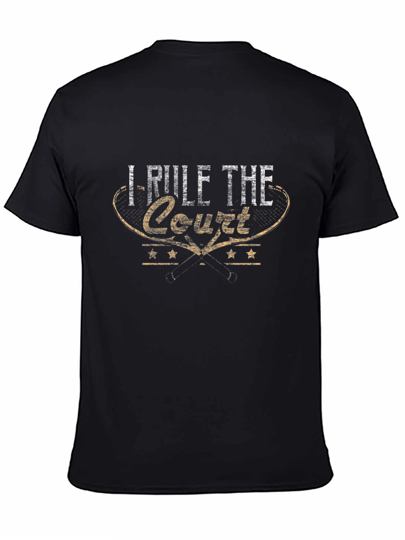 I Rule the Court Graphic Black T-Shirt