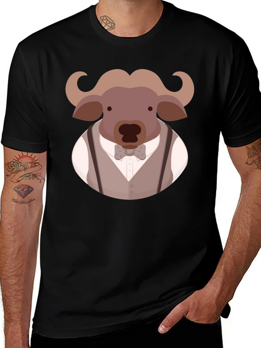 Buffalo Gentleman Graphic Tee - Black Cotton Blend