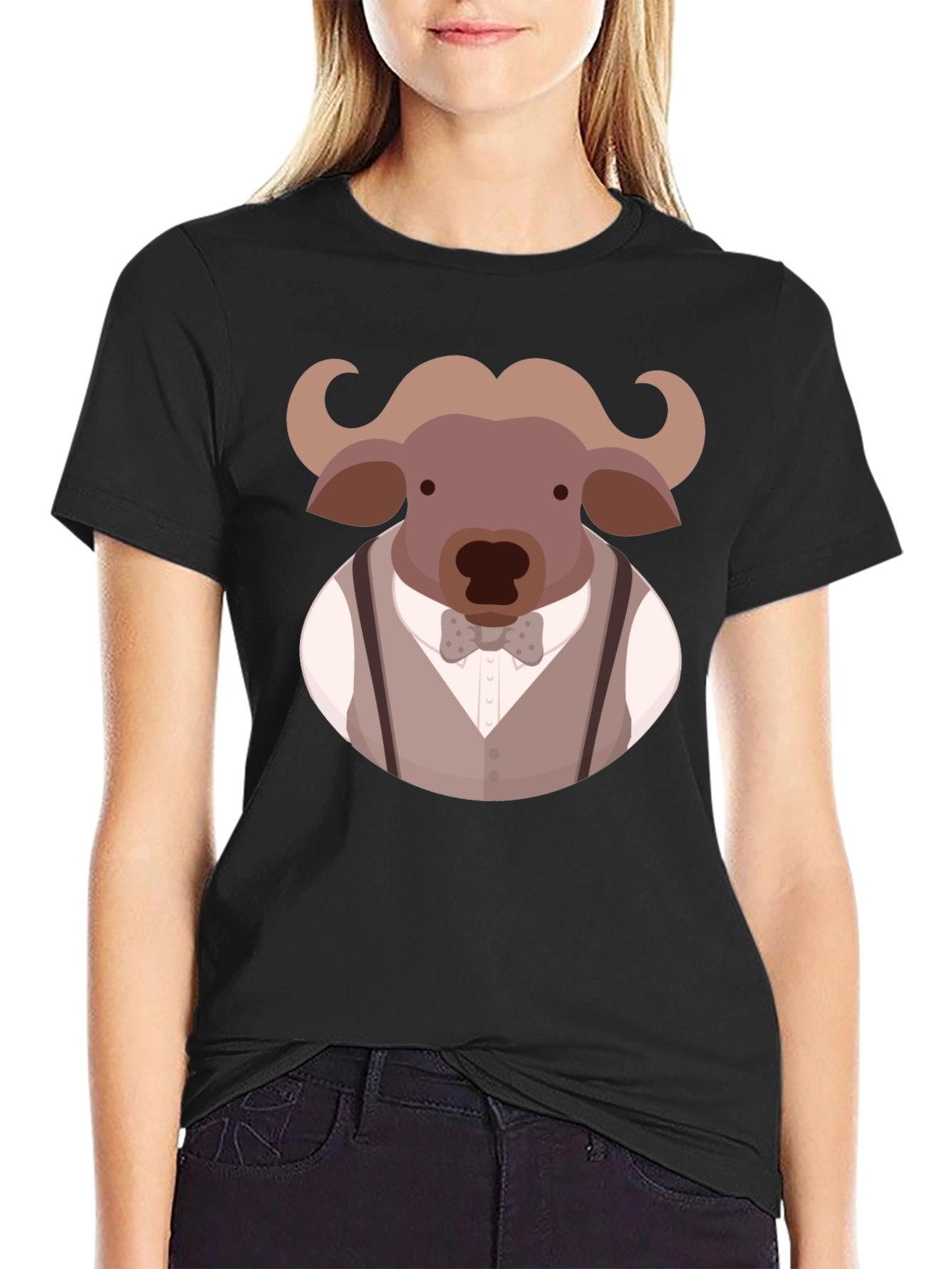 Buffalo Gentleman Graphic Tee - Black Cotton Blend