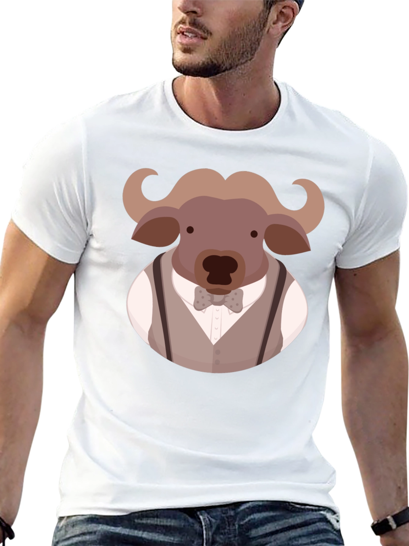 Buffalo Gentleman Graphic Tee - Black Cotton Blend