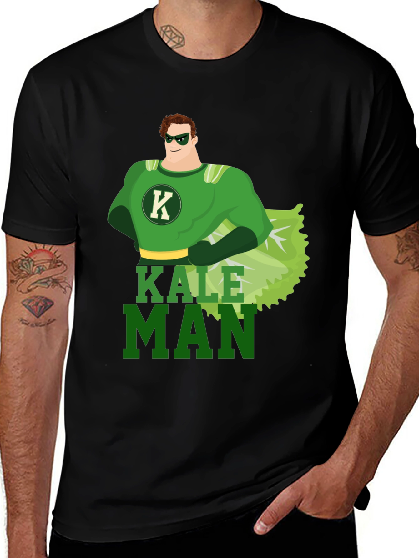 Kale Man T-Shirt - Superhero Style Tee