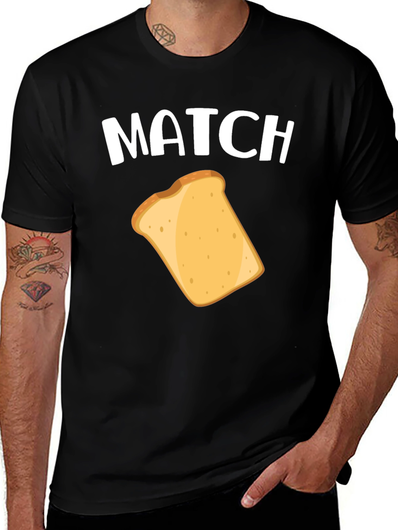 Match Toast Graphic T-Shirt - Funny Foodie Tee