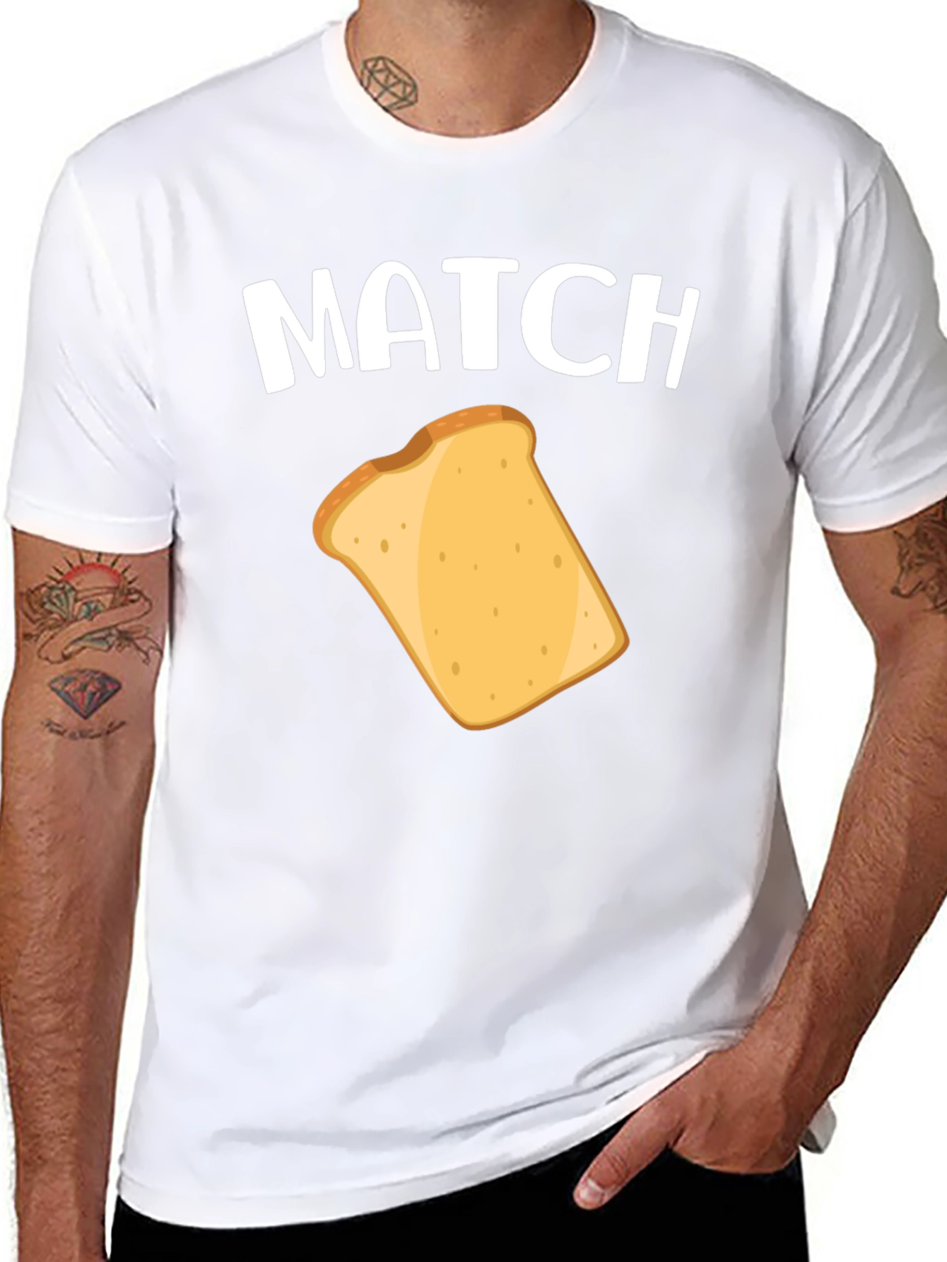 Match Toast Graphic T-Shirt - Funny Foodie Tee