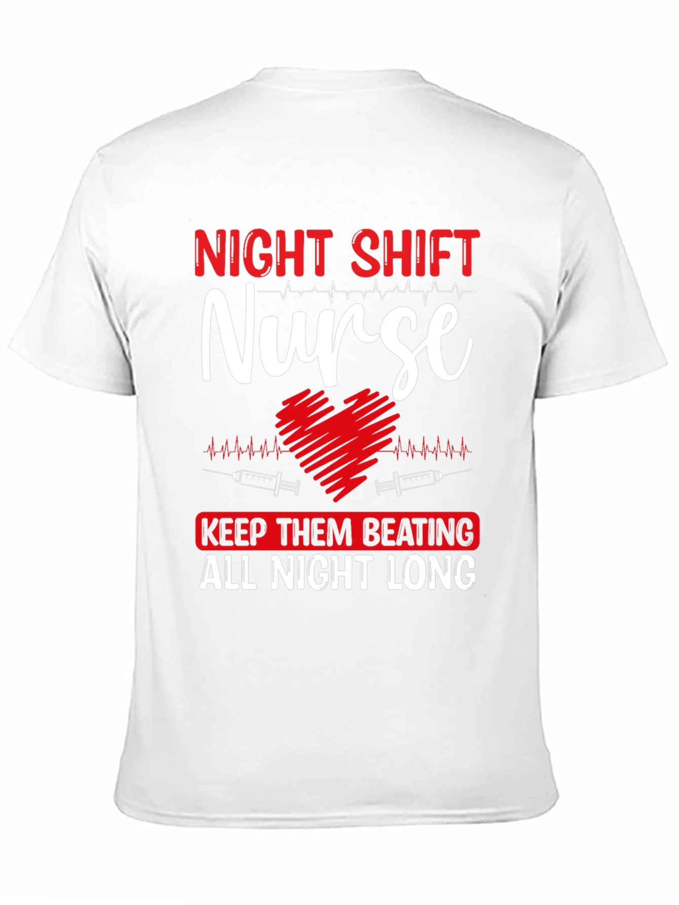 Night Shift Nurse Heartbeat Graphic Tee