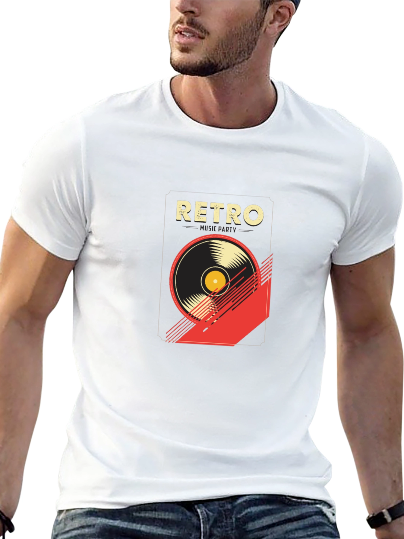 Retro Music Graphic T-Shirt - Stylish Black Tee