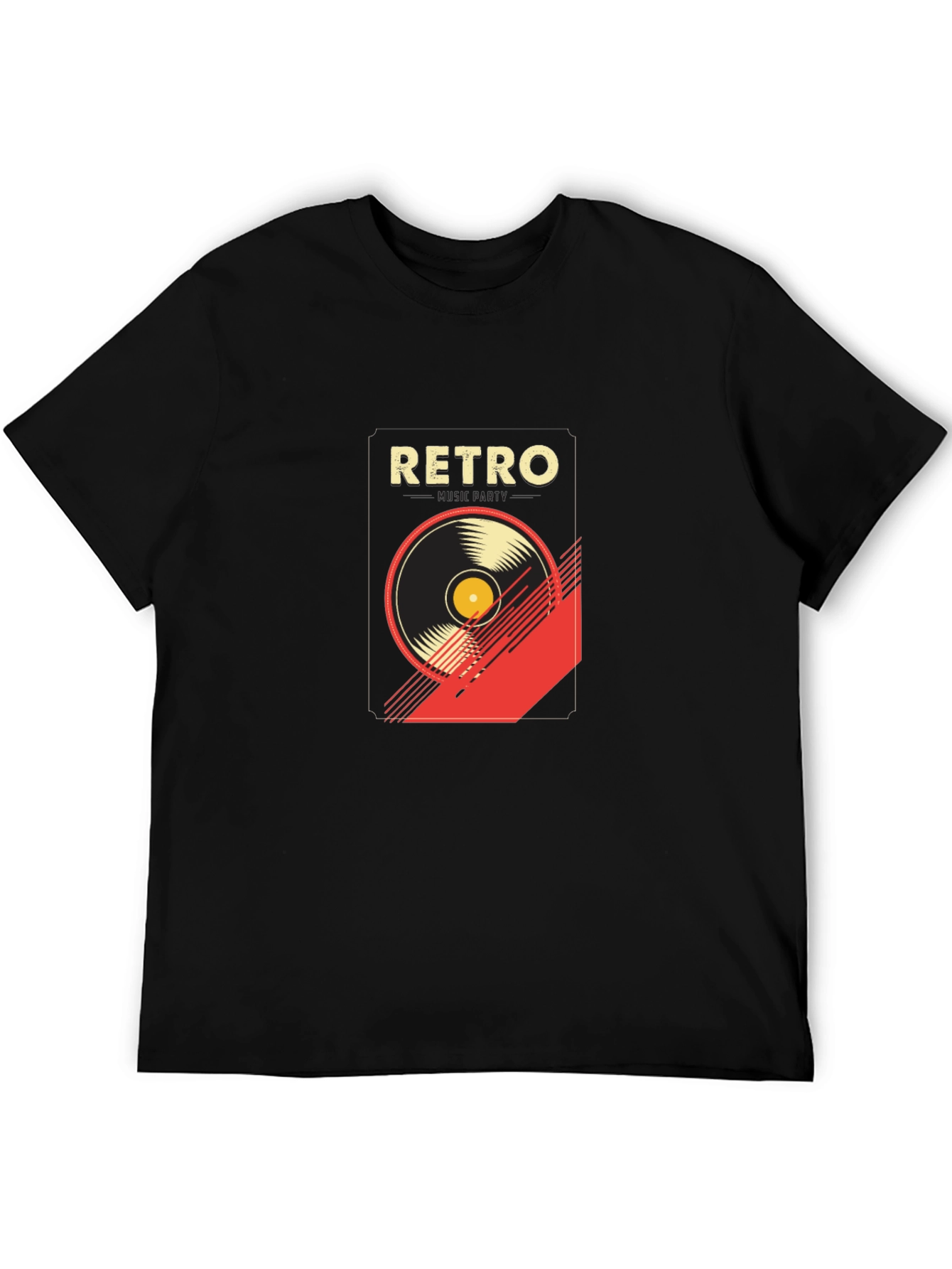 Retro Music Graphic T-Shirt - Stylish Black Tee