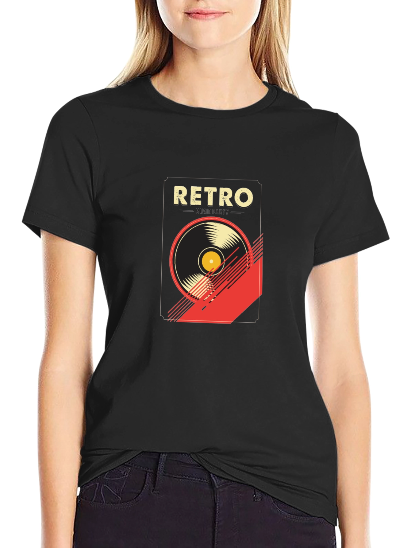 Retro Music Graphic T-Shirt - Stylish Black Tee