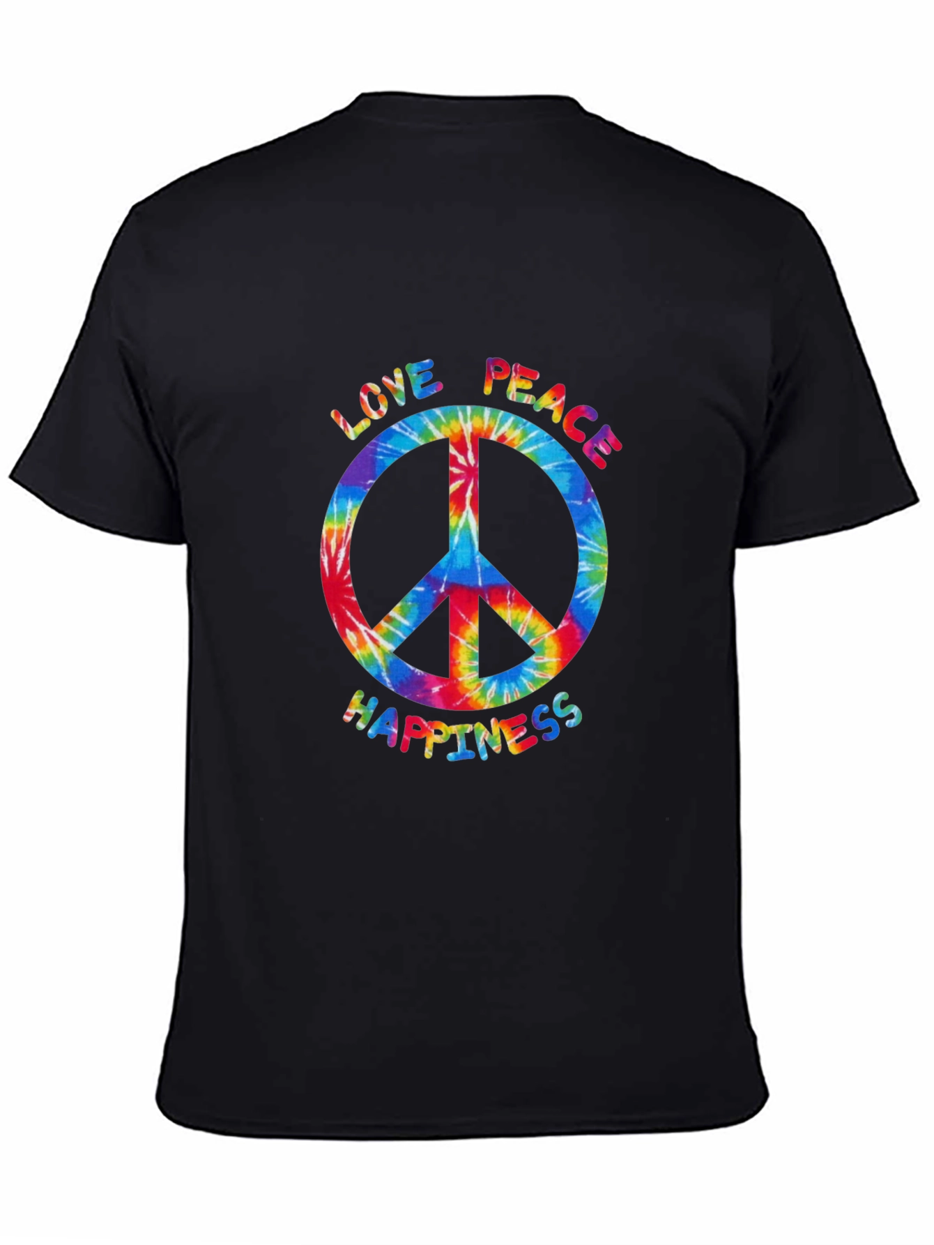 Peace Love Happiness Tie-Dye T-Shirt